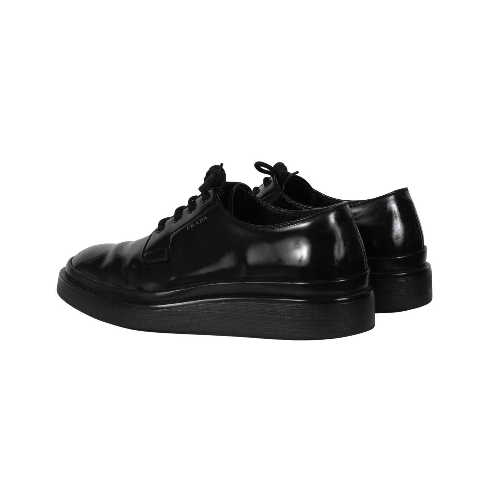 Prada Black Leather Oxford Chunky Derby - 02631 Size US 10.5 / EU 43-44 - 8 Thumbnail
