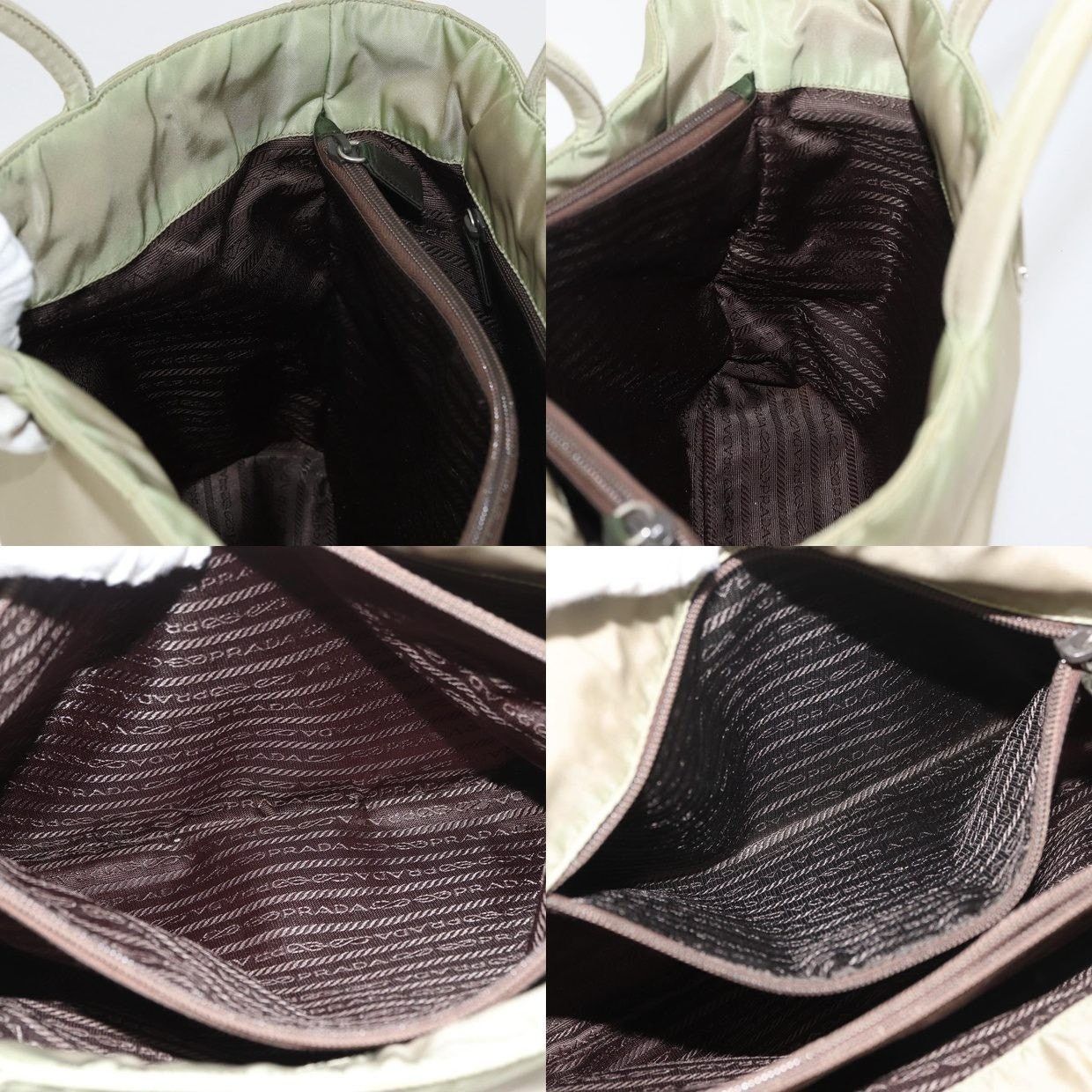 Prada Prada Nylon Handbag Green Size ONE SIZE - 10 Thumbnail