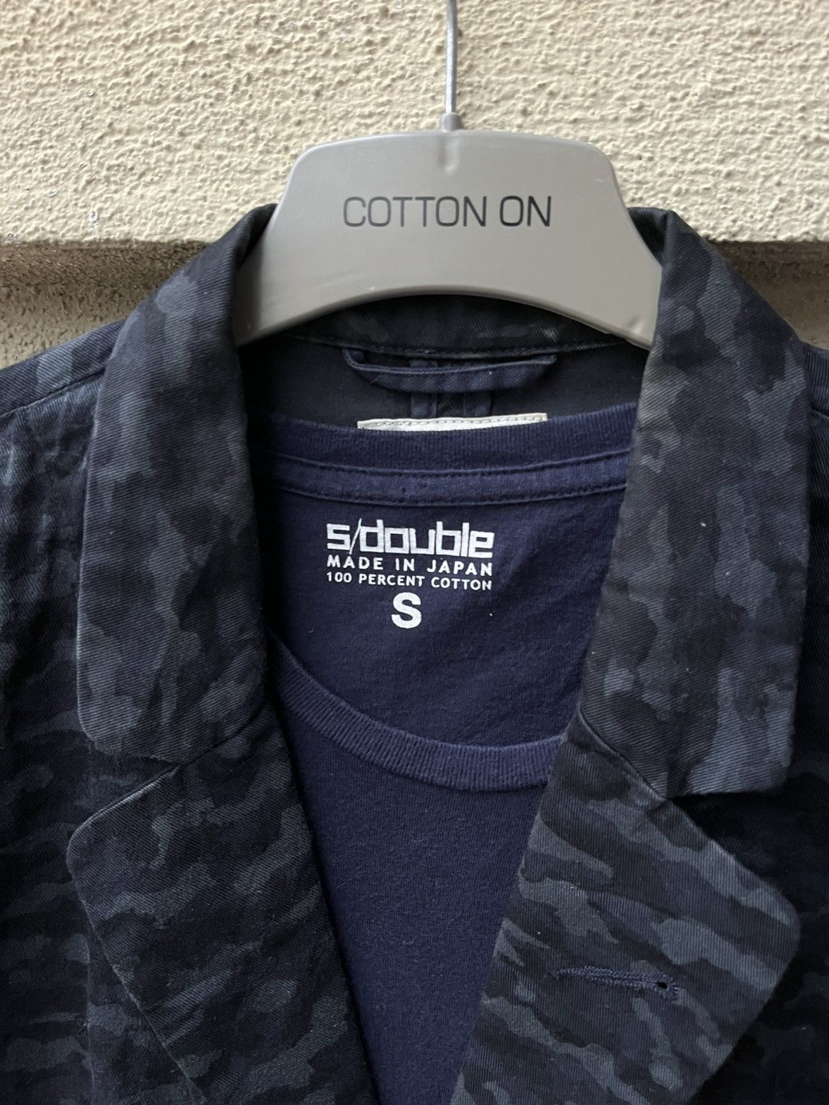 S/DOUBLE S/double x beams 2 pcs ; cotton blazer & plain navy tee Size US S / EU 44-46 / 1 - 2 Thumbnail
