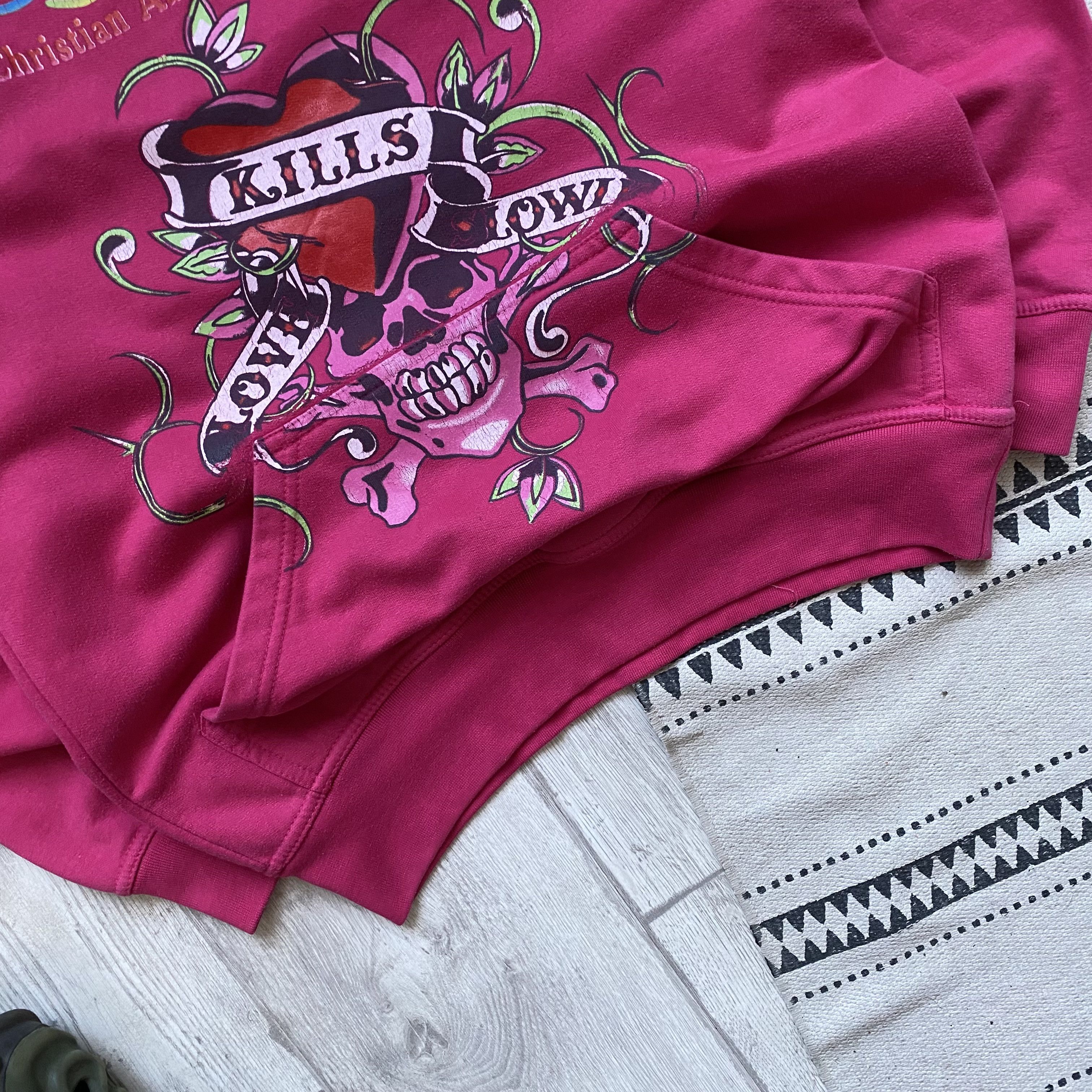 Ed Hardy ❤️ Y2K Vintage 2000s Ed Hardy hoodie pink big logo Size US S / EU 44-46 / 1 - 3 Thumbnail