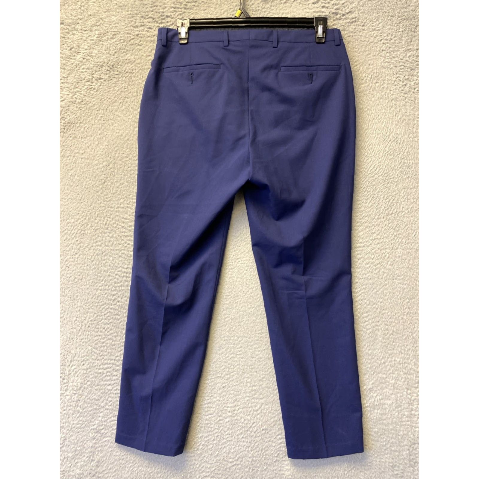 Cole Haan Cole Haan Dress Pants Mens 33x30 Navy Blue Wool Blend Flat Front Straight Slim Pockets Size US 33 - 6 Thumbnail