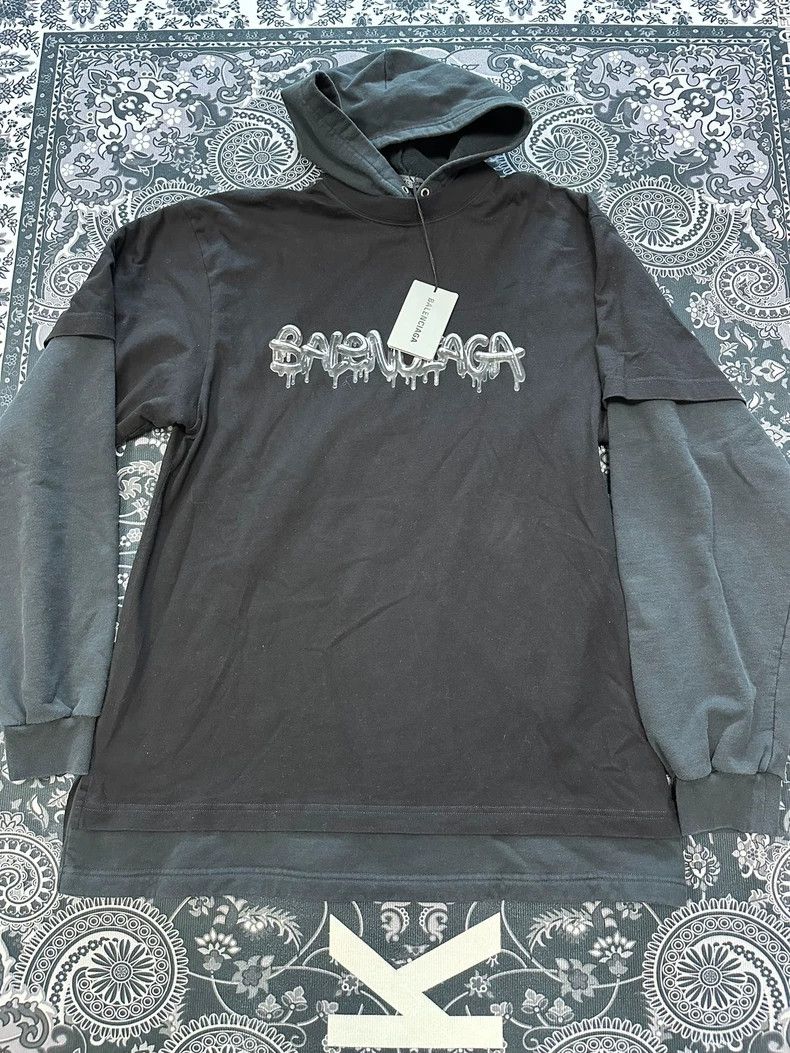 Balenciaga Balenciaga Art painting print black hooded sweatshirt, fau Size US M / EU 48-50 / 2 - 1 Thumbnail