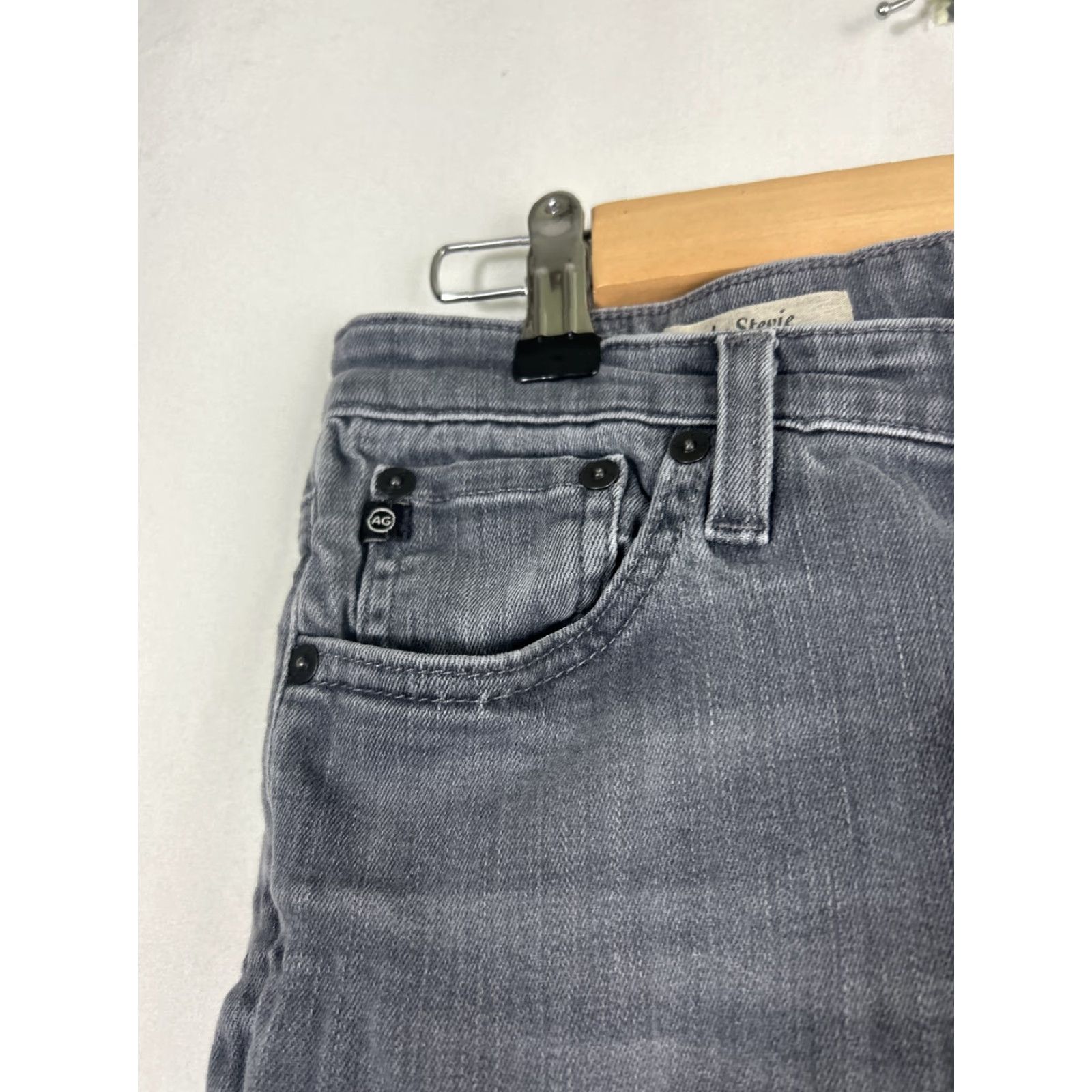 Vintage AG Adriano Goldschmied The Stevie Slim Straight Jeans 28x29 Gray Mens Jeans Size US 28 / EU 44 - 4 Thumbnail