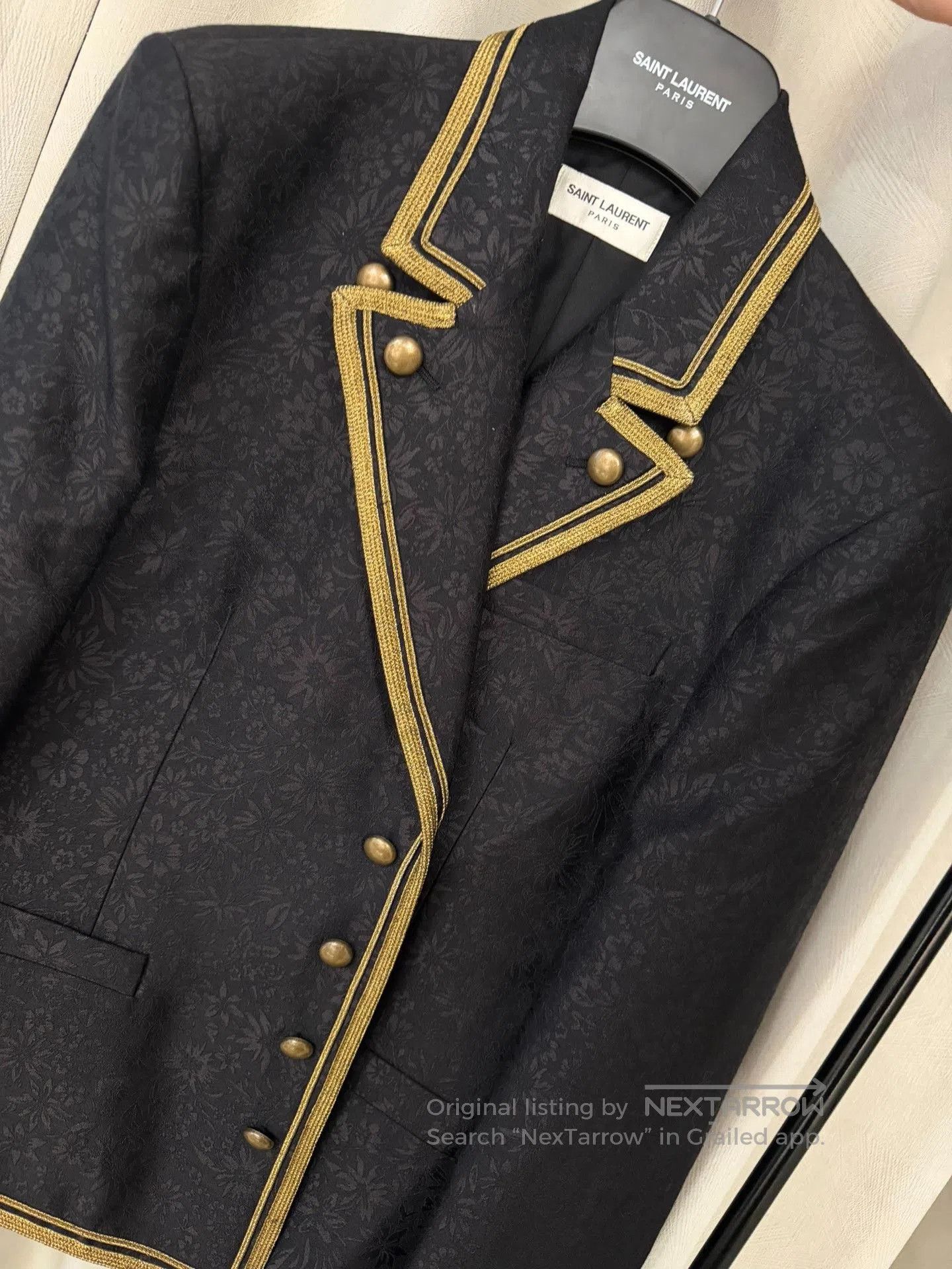 Saint Laurent Paris Saint Laurent 20ss Floral Gold Trim Jacket. Size US M / EU 48-50 / 2 - 4 Thumbnail