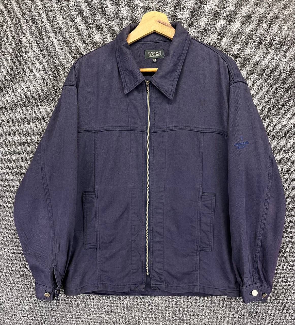Trussardi Vintage Trussardi Jeans Luxury Rare Zip Up Jacket Size US L / EU 52-54 / 3 - 1 Thumbnail