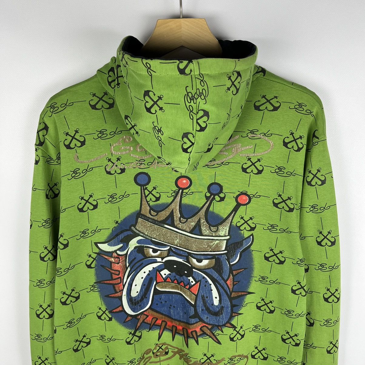 Ed Hardy Vintage Ed Hardy Bulldog rare y2k AOP hoodie 90’s Size US M / EU 48-50 / 2 - 2 Thumbnail