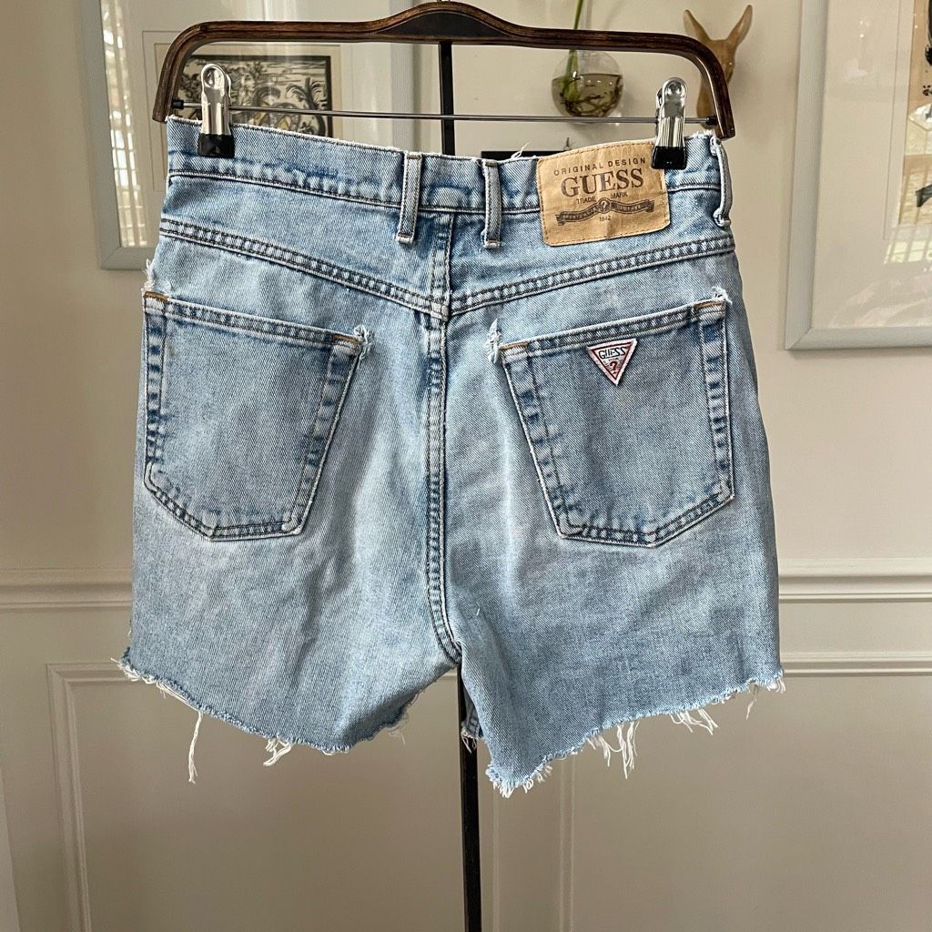 Guess Vintage 80s Guess George’s Marciano USA Cut Off Jean Shorts Size 30" / US 8 / IT 44 - 3 Thumbnail
