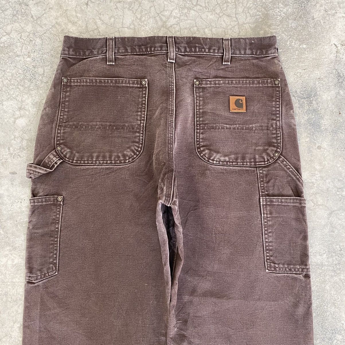 Carhartt × Vintage VTG Carhartt Double Knee Faded Brown Carpenter Work Pants Size US 34 / EU 50 - 17 Thumbnail