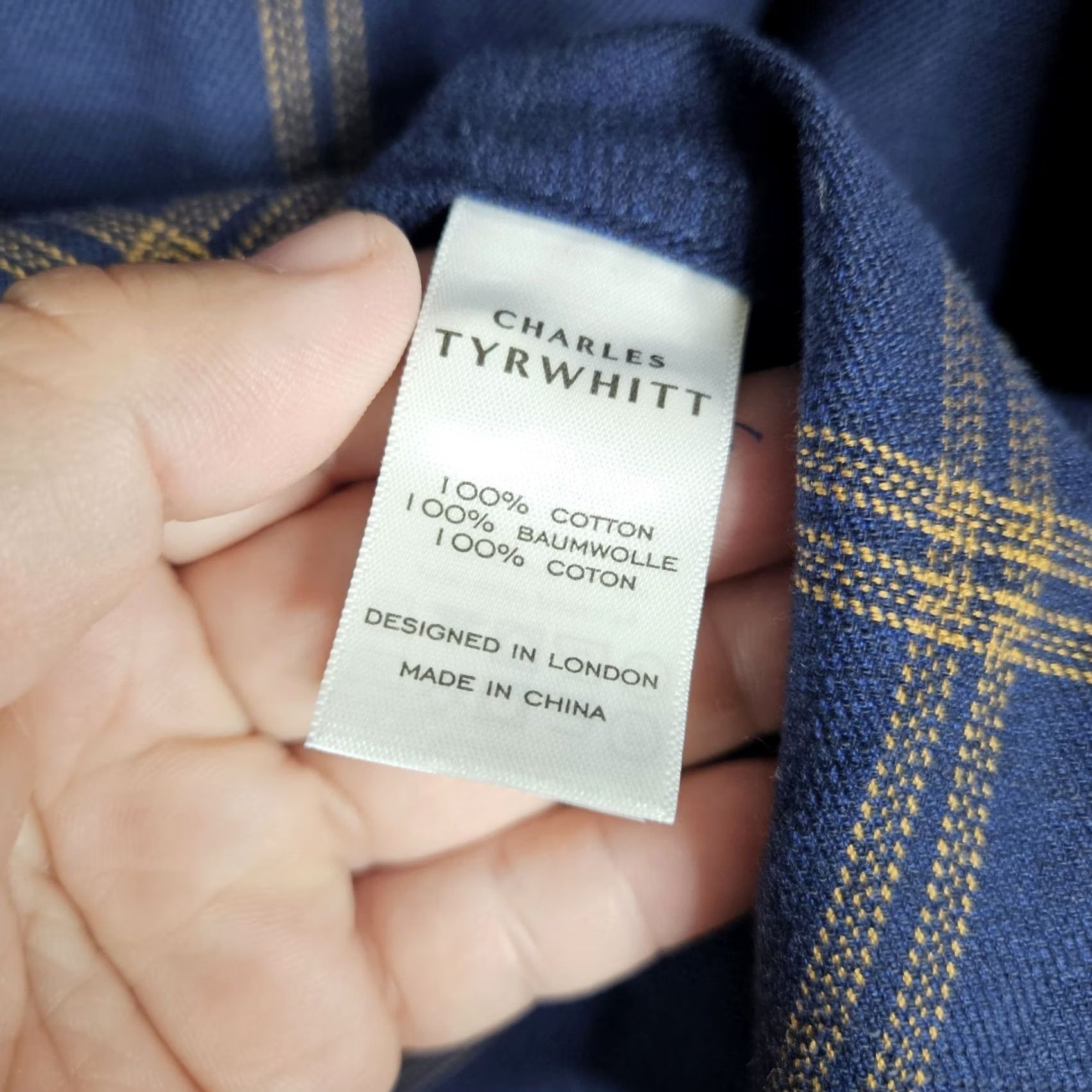 Charles Tyrwhitt Charles Tyrwhitt Button Front Classic Fit Plaid Men's Non Iron Shirt XXL Blue Cotton Dress Shirt Size US XXL / EU 58 / 5 - 6 Thumbnail