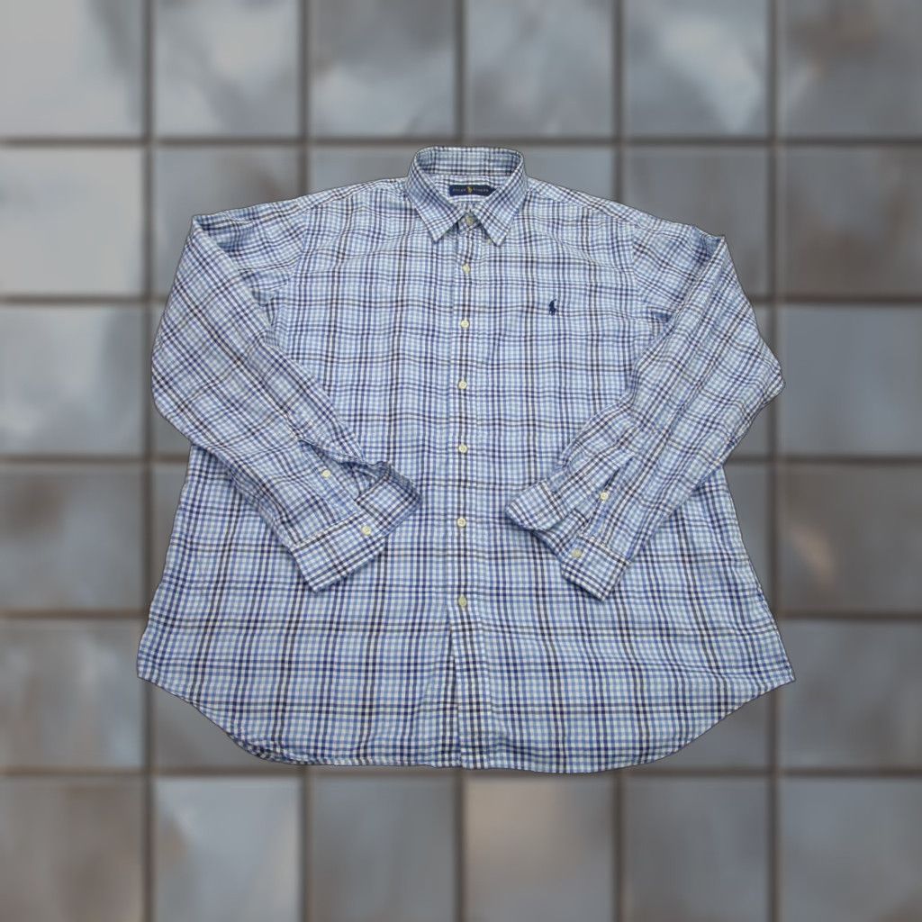 Ralph Lauren Ralph Lauren Shirt Mens 2XL Blue White Plaid Checkered Button-Down Casual XXL Size US XXL / EU 58 / 5 - 1 Thumbnail