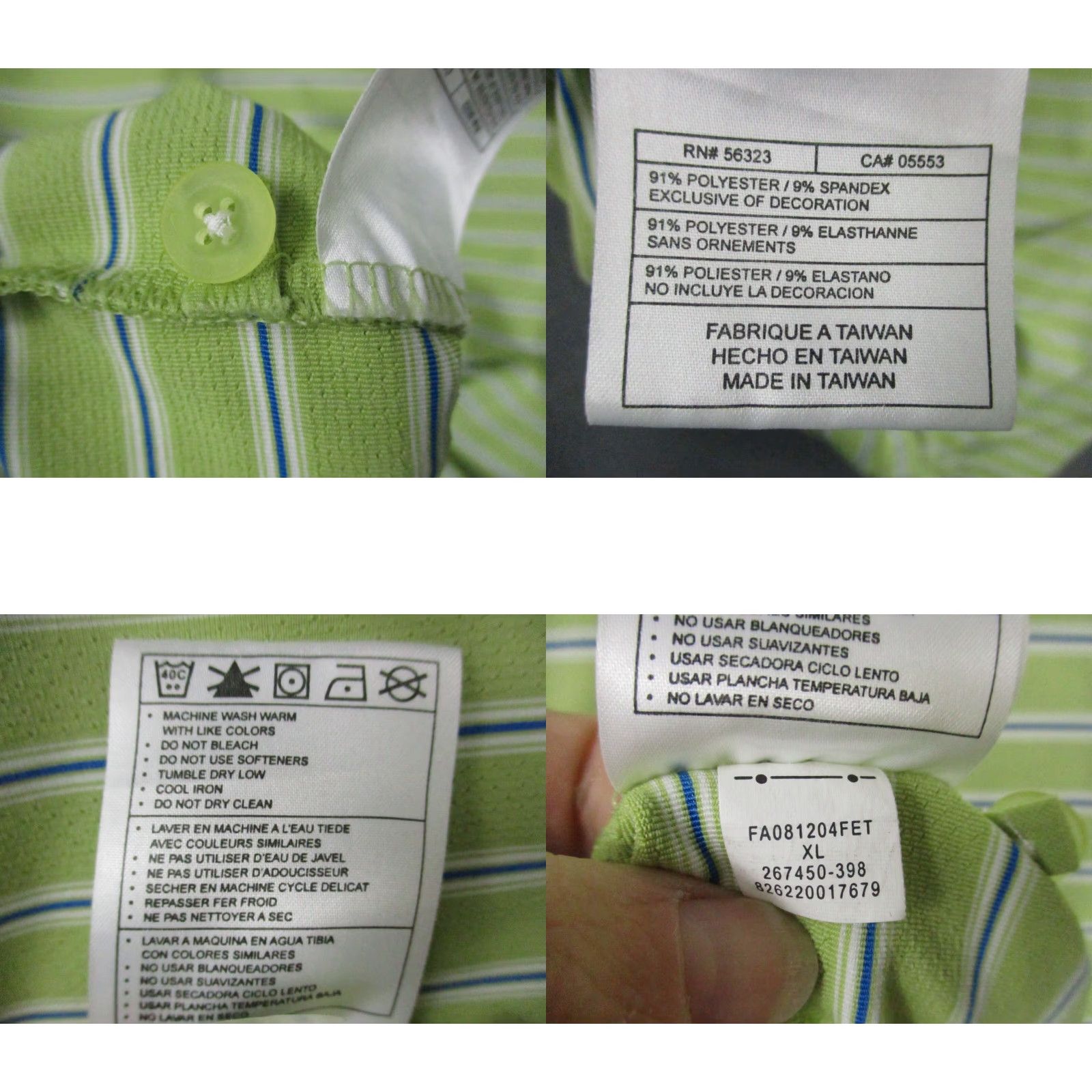 Nike Nike Golf Polo Mens Dry Fit XL Green Striped Logo Stretch Short Sleeve Shirt Size US XL / EU 56 / 4 - 8 Thumbnail