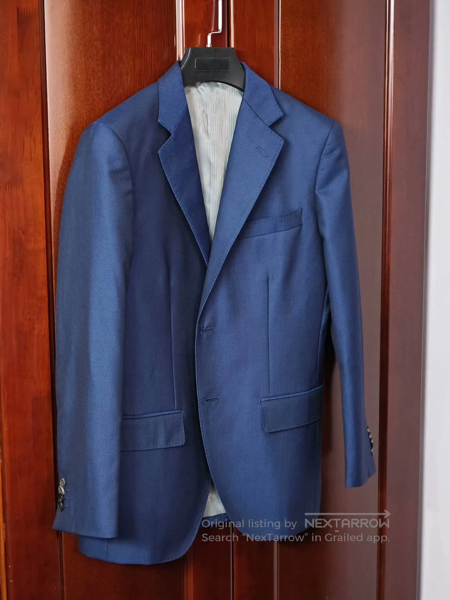 Other Custom Blue Wool Suit Jacket. Size US S / EU 44-46 / 1 - 1 Thumbnail