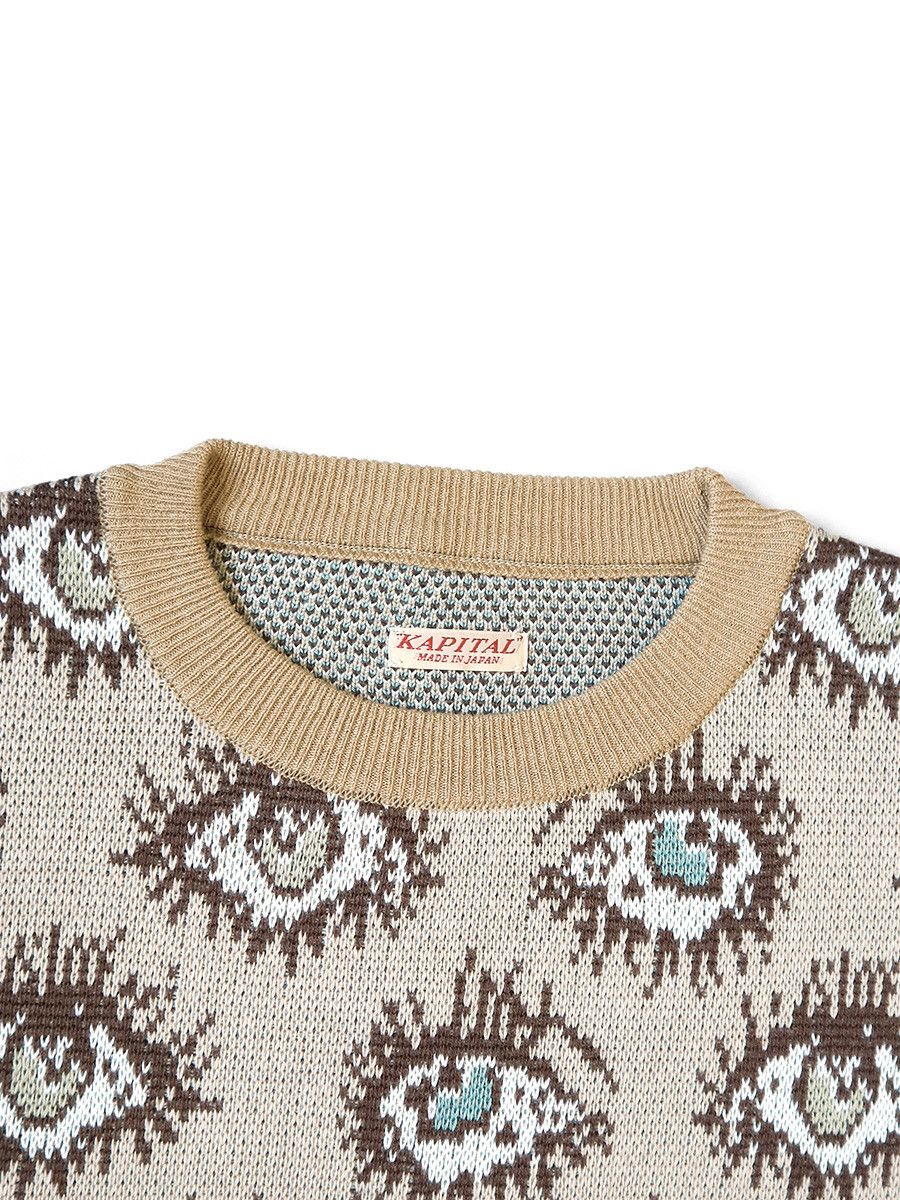 Kapital Kapital Jacquard Knit SPEAKEASY Vintage Sweater Beige Size 3 Size US L / EU 52-54 / 3 - 3 Thumbnail