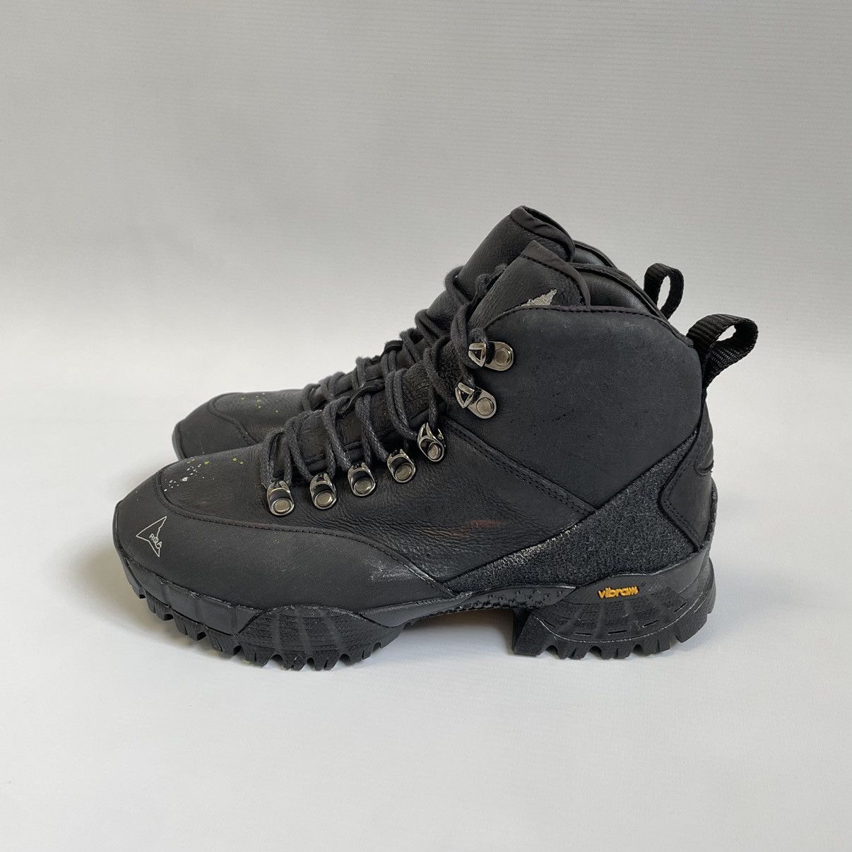 ROA Black Leather ‘Paint Splat’ Andreas Boots Size US 7 / IT 37 - 2 Thumbnail