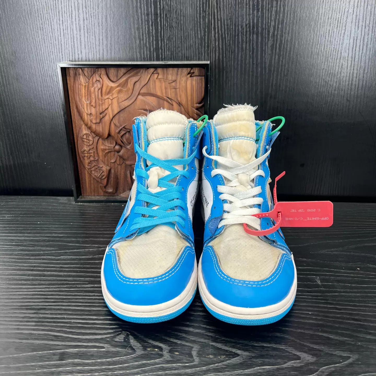 Off-White OW x AJ1 University Blue 43 Good Condition Boxed Size US 10 / EU 43 - 4 Thumbnail