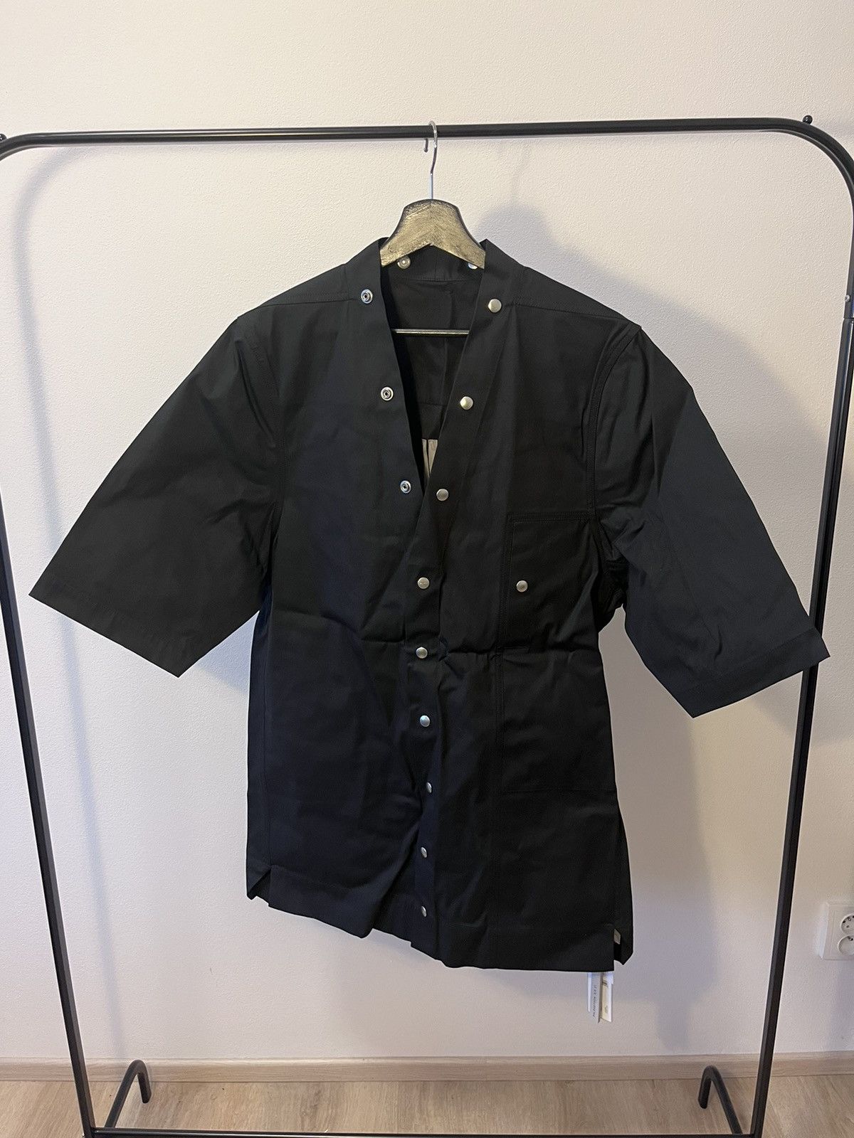 image of Rick Owens Ss Faun Shirt Snap Buttons in Black, Men's (Size Large)