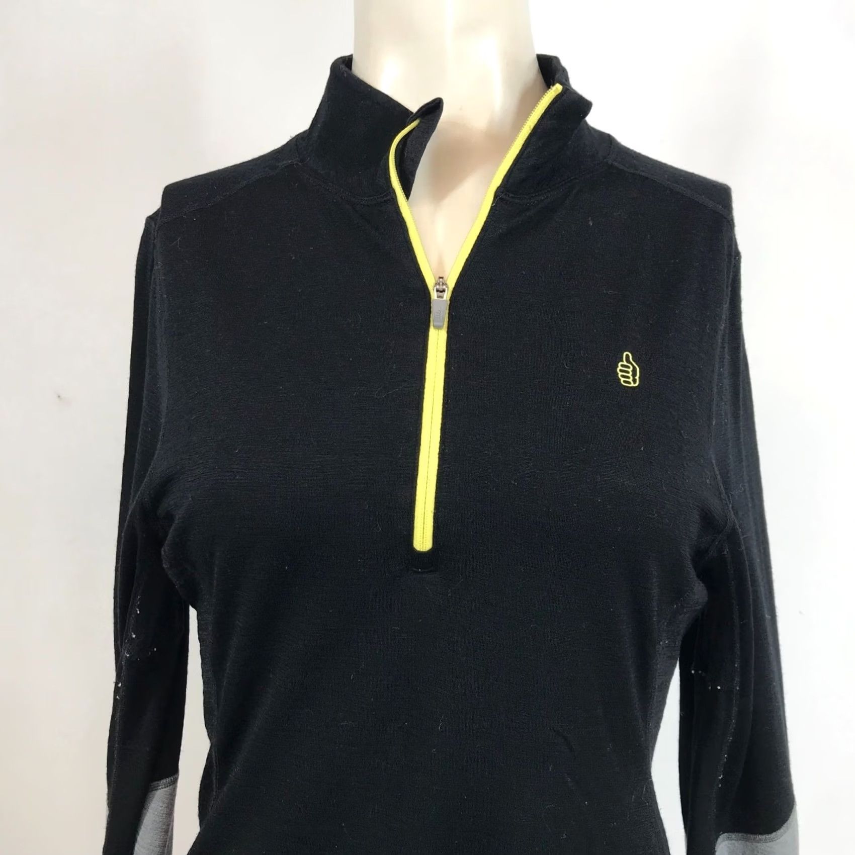 Vintage TREWGEAR - Womens Medium - Black Long Sleeve Lightweight Merino 1/4 Zip Shirt Size M / US 6-8 / IT 42-44 - 2 Thumbnail