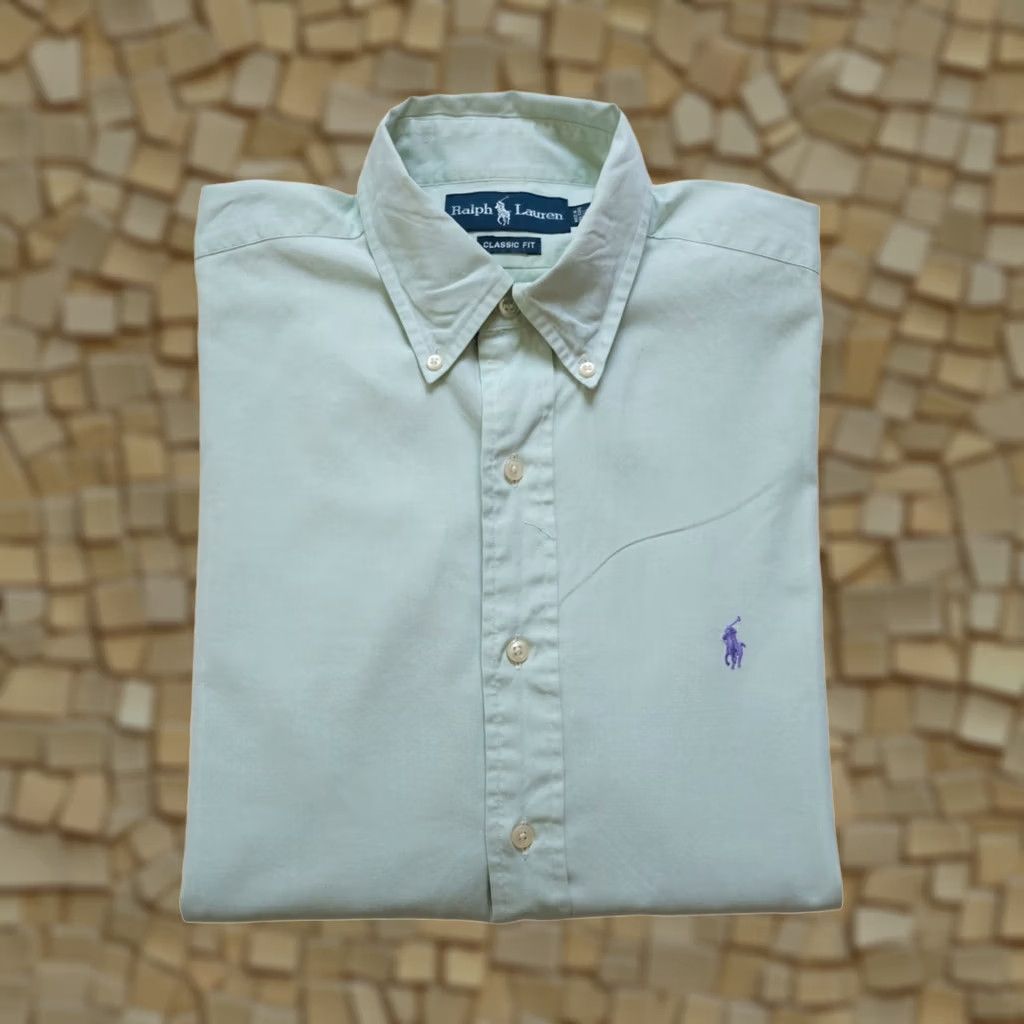 Ralph Lauren Ralph Lauren Polo Classic Fit Logo Casual Button-Down Green Shirt SZ 15 1/2 XL Men Button-Up Shirts Green Classic Fit Mens Size US XL / EU 56 / 4 - 1 Thumbnail