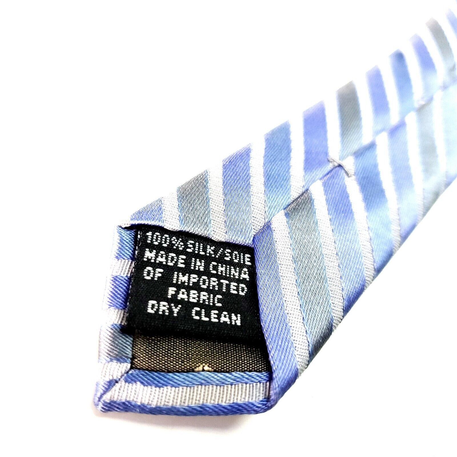 Calvin Klein Calvin Klein Silk Tie Woven Blue Striped Size ONE SIZE - 4 Thumbnail