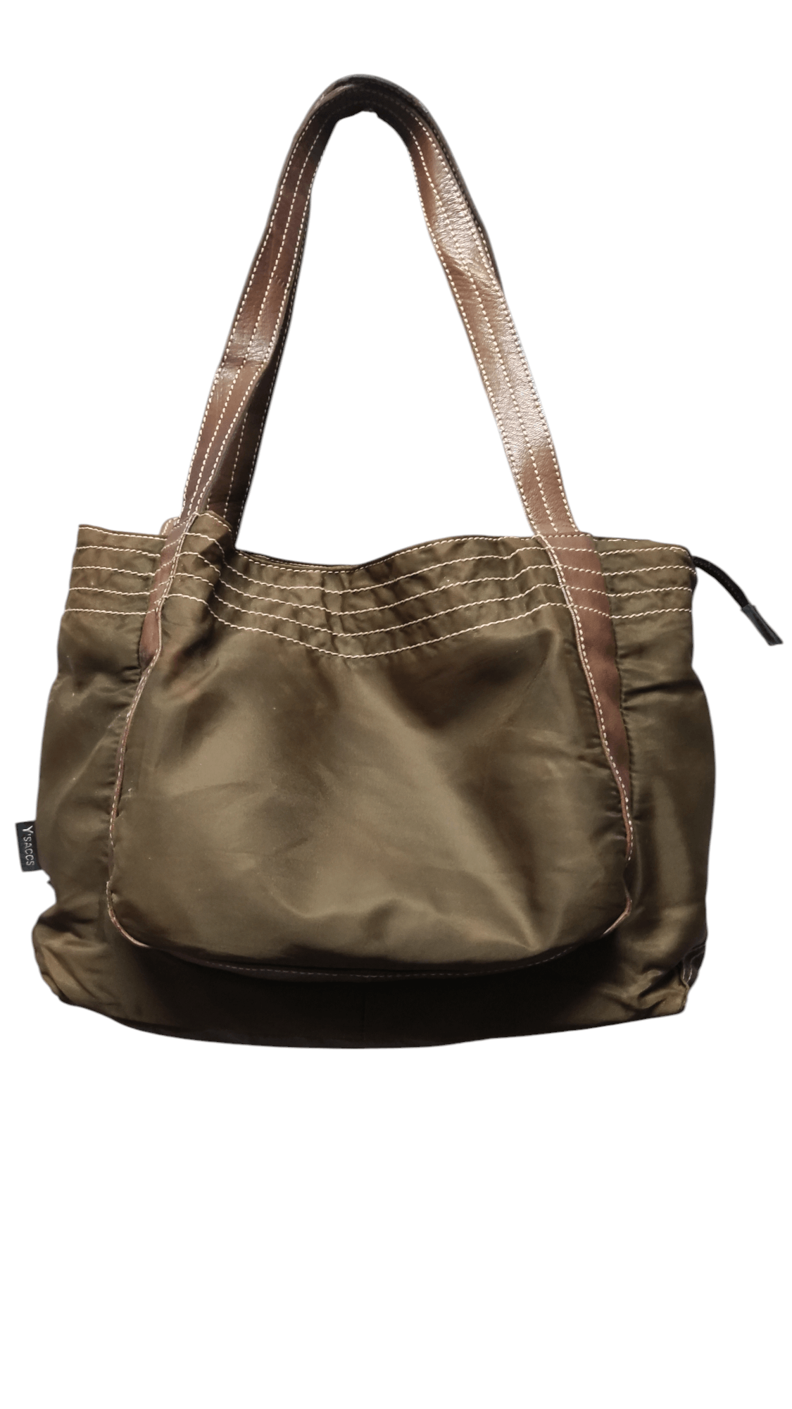 Yohji Yamamoto Y’saccs by Yohji Yamamoto Nylon Body Leather Handle Handbag Size ONE SIZE - 2 Thumbnail