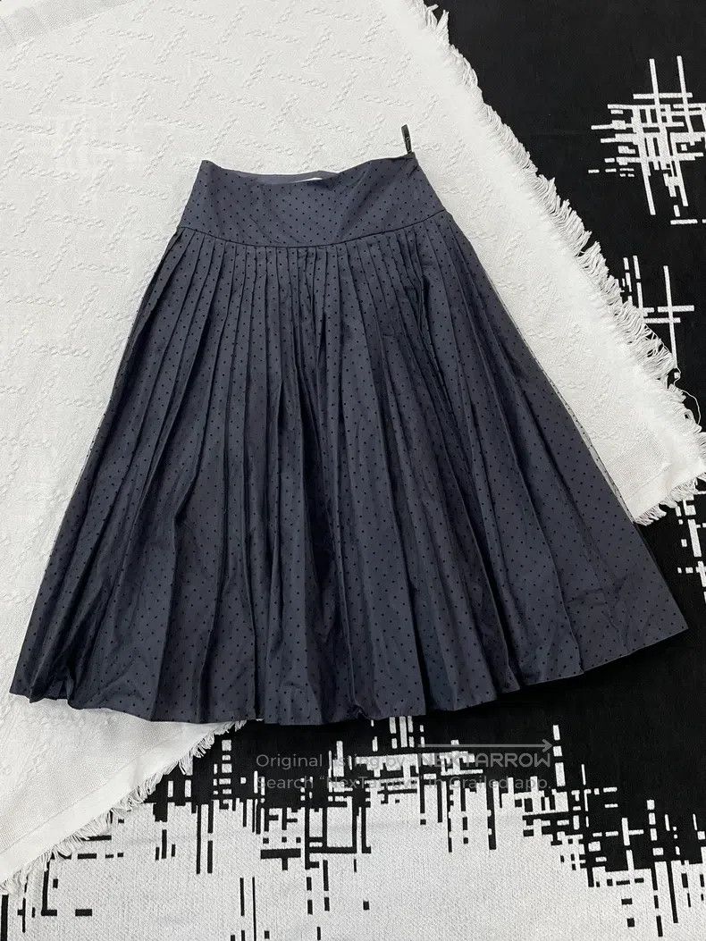 Dior Dior Dark blue polka dot mesh skirt Size 26" / US 2 / IT 38 - 1 Thumbnail