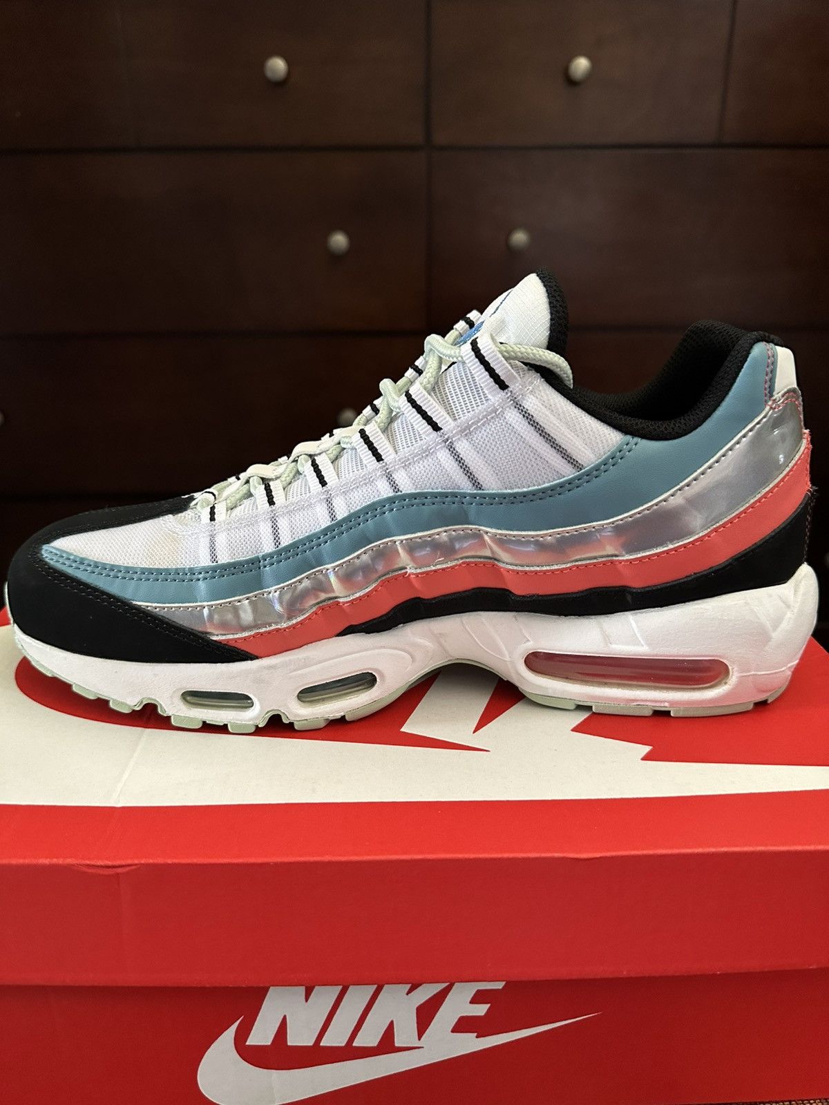 Nike Nike Air Max 95 Aliens White Black-Cerulean Size US 10 / EU 43 - 4 Thumbnail