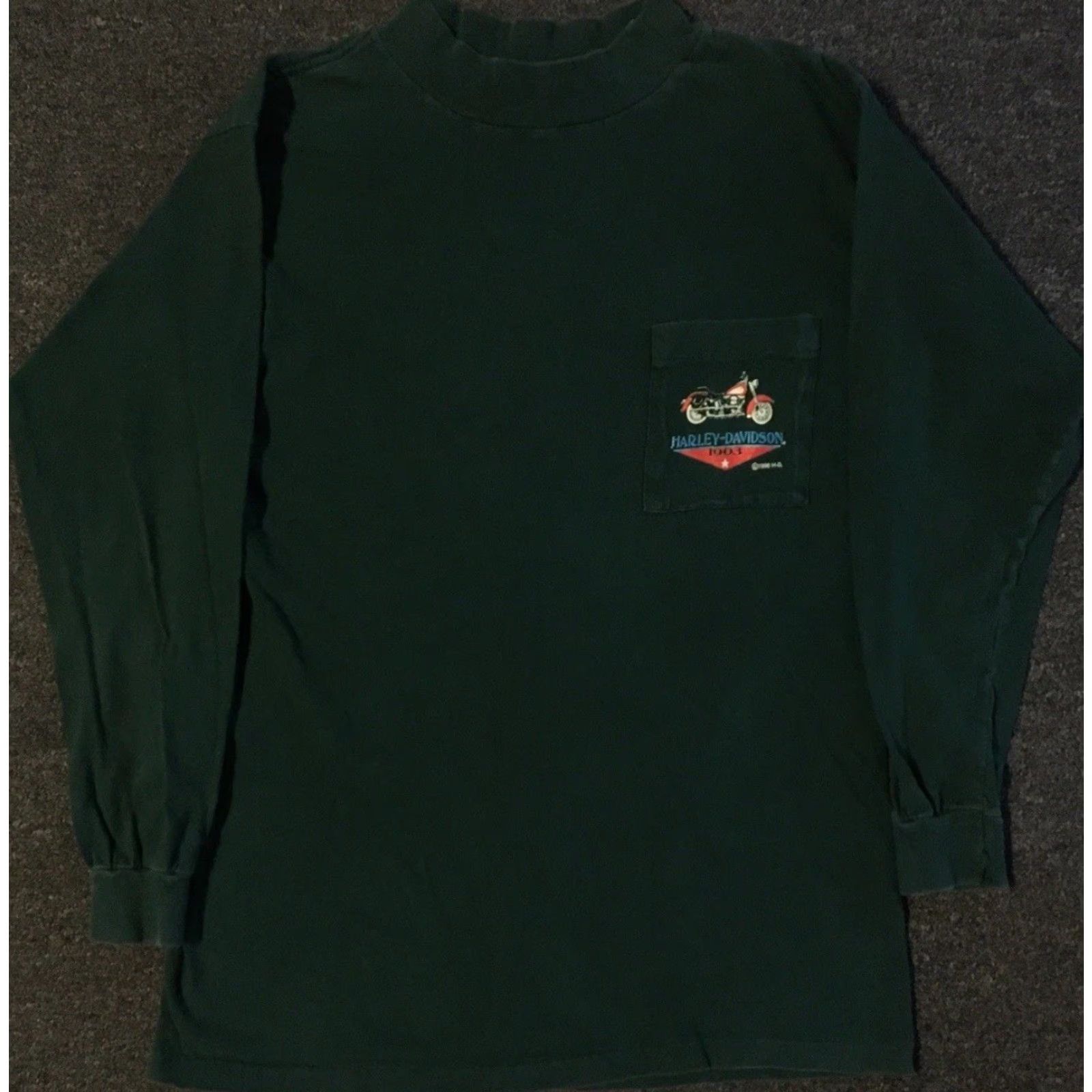 Harley Davidson VINTAGE Harley Davidson Eagle Faded Immortal Shirt M USA Biker Grunge 90s 80s Green Long Sleeve Crew Neck Graphic Tee Men Mens Size US M / EU 48-50 / 2 - 2 Thumbnail