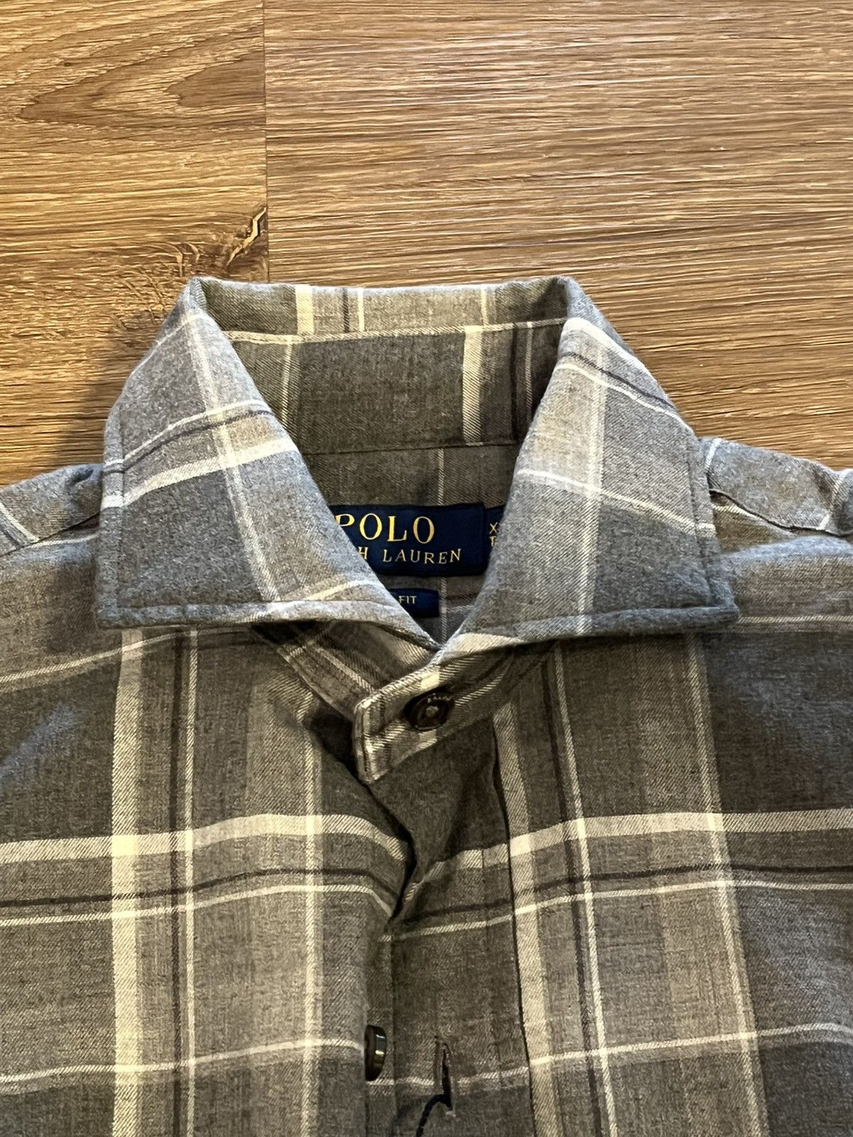 Polo Ralph Lauren NWT Grey Flannel Plaid Dress Shirt Size US XS / EU 42 / 0 - 8 Thumbnail