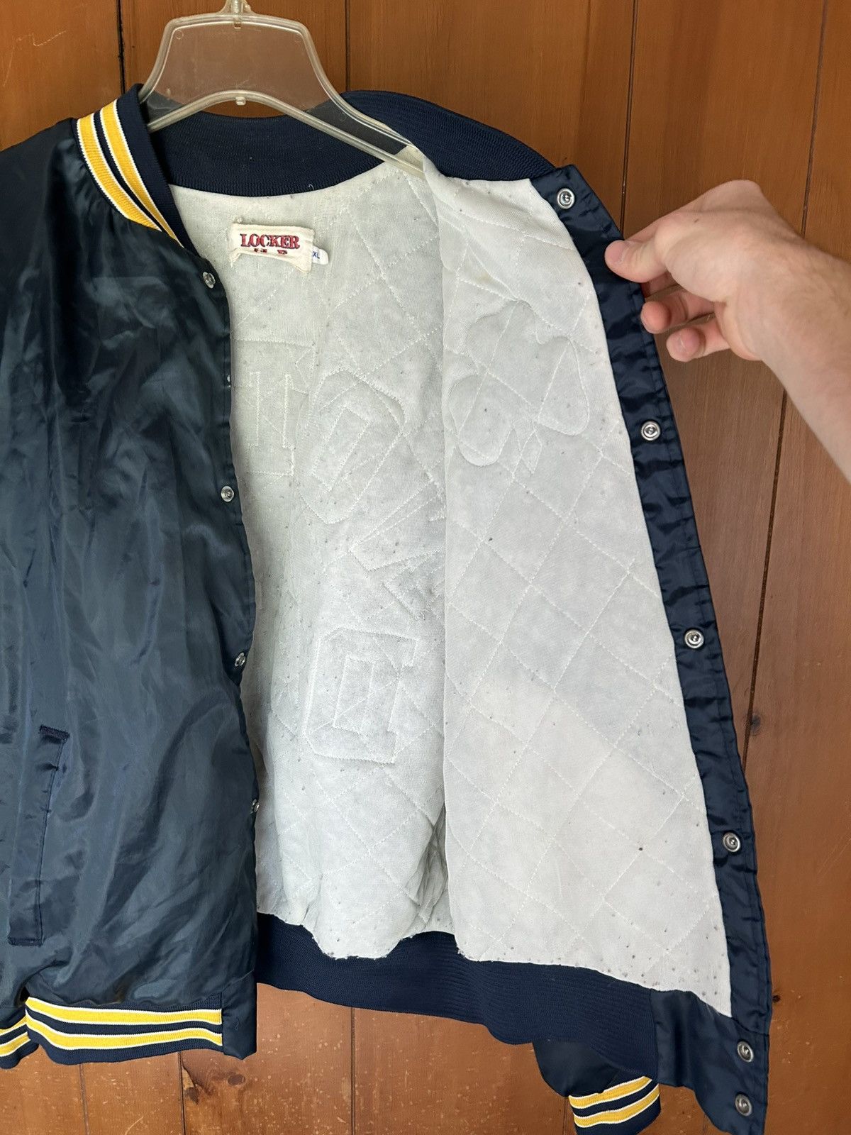 Other Vintage Notre Dame Locker Spell Out Satin Bomber Jacket - XL Size US XL / EU 56 / 4 - 5 Thumbnail