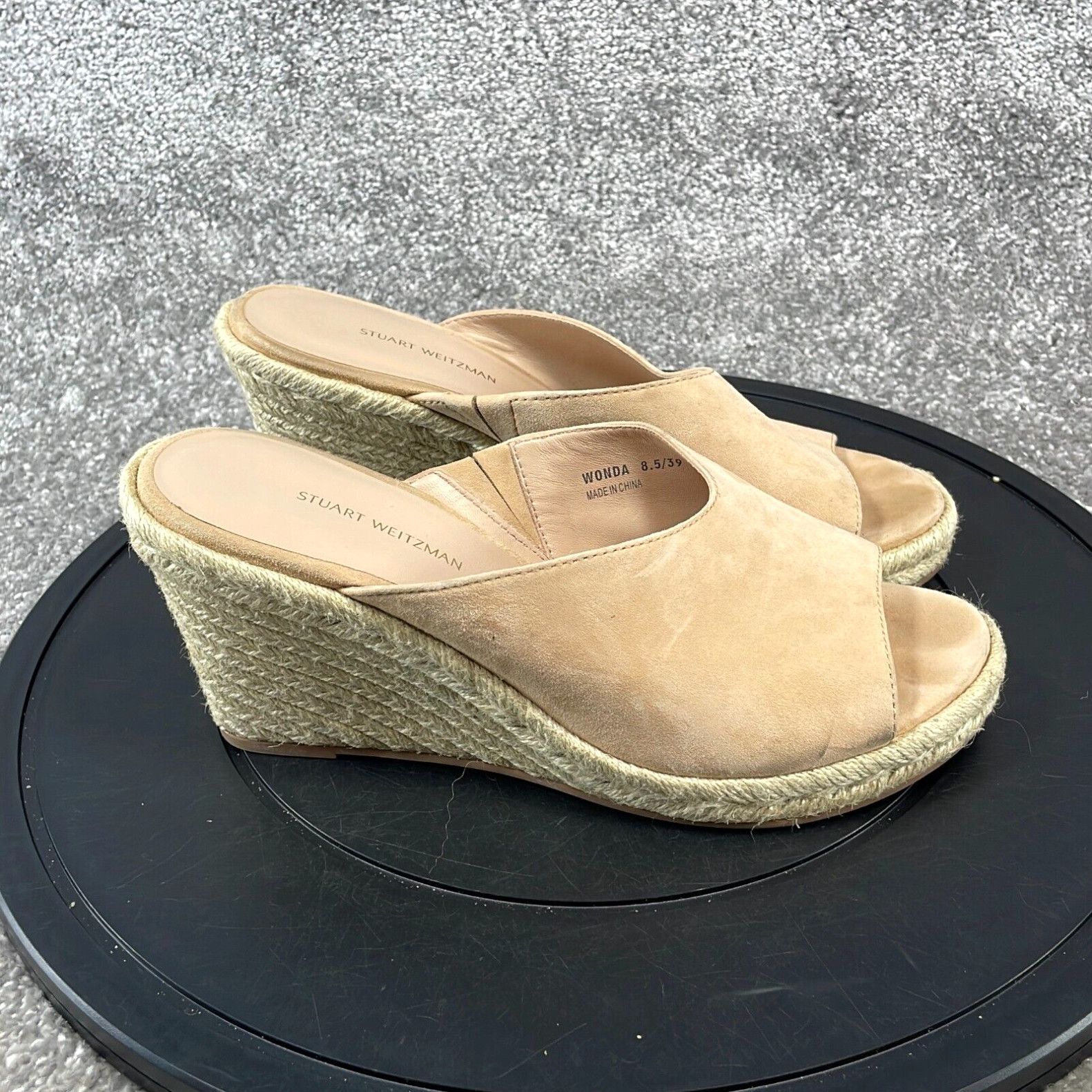 Stuart Weitzman Stuart Weitzman Sandals Women s Size 8.5 Wonda Slip Wedge Espadrille Beige Grailed