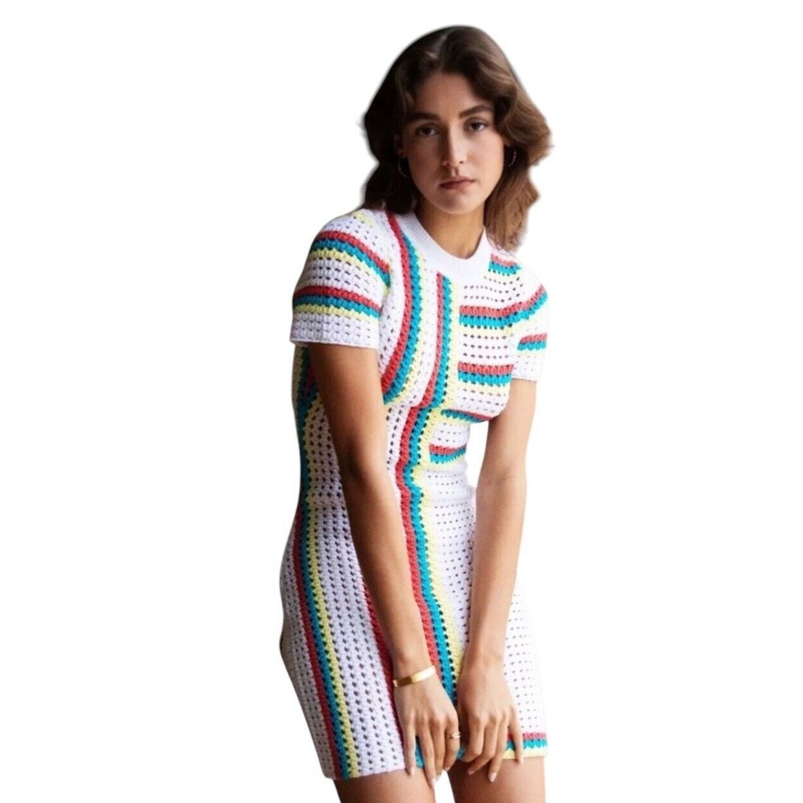 Solid & Striped Solid & Striped Cotton Crochet Multicolor Mini Dress Medium Size M / US 6-8 / IT 42-44 - 1 Thumbnail