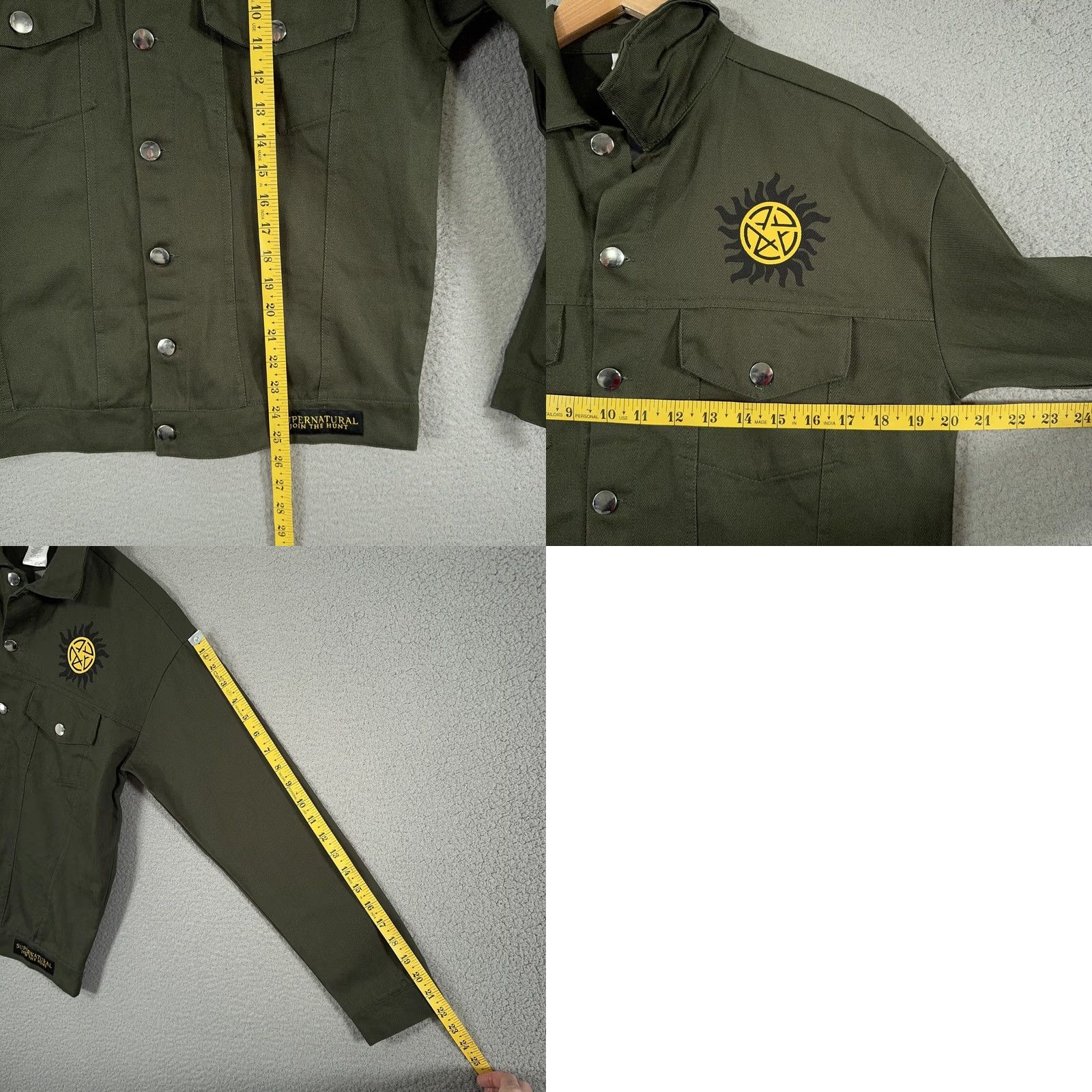 Vintage VINTAGE? CultureFly Supernatural Join The Hunt Mens XS Green Trucker Jacket Size US XS / EU 42 / 0 - 10 Thumbnail