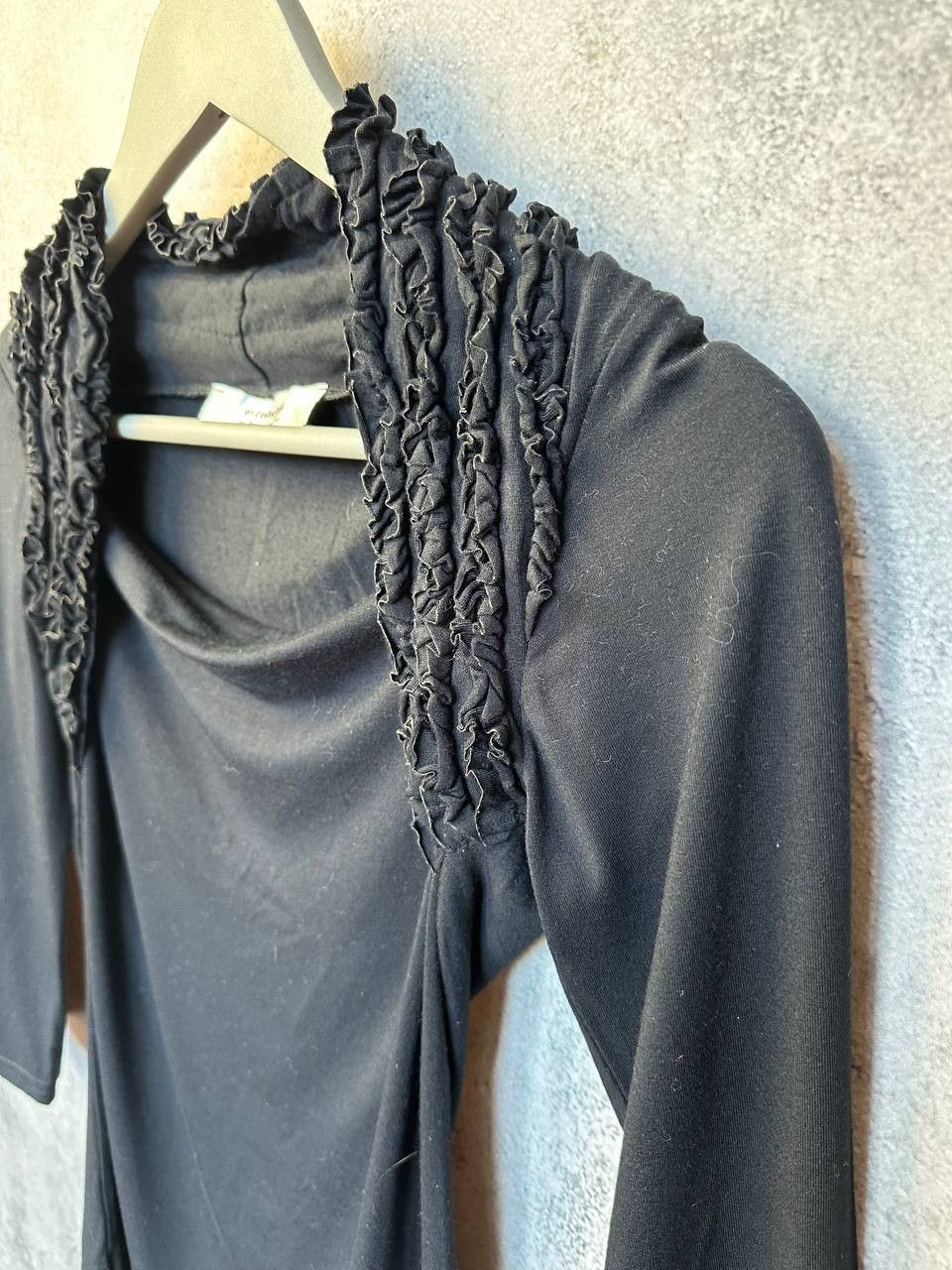 Designer Emma Somerset ES Collection Black Fitted Top Ruched Size M / US 6-8 / IT 42-44 - 6 Thumbnail