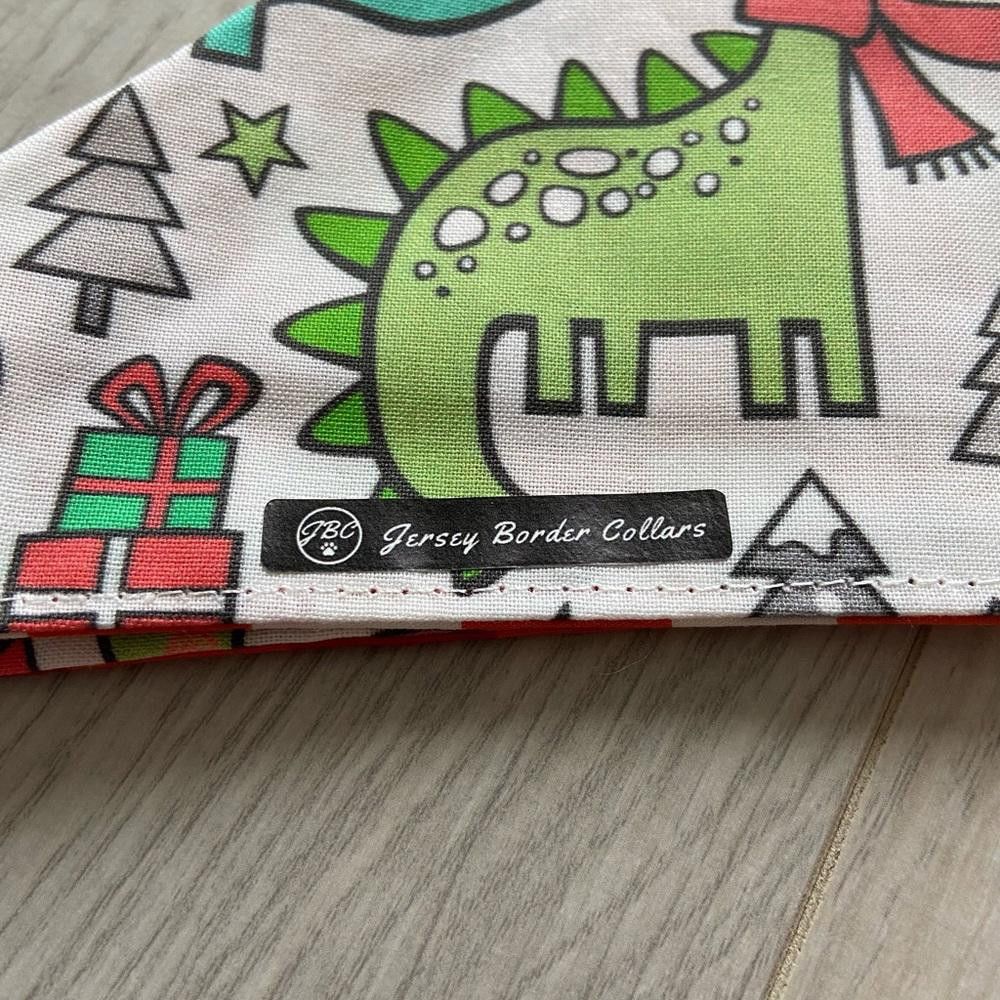 Designer Plaid and Dinosaur Dog Bandana Size ONE SIZE - 4 Thumbnail