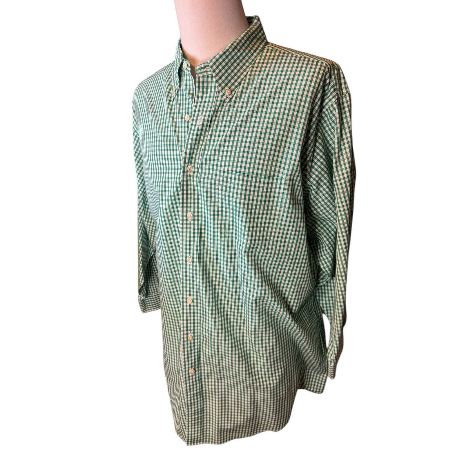 Brooks Brothers Brooks Brothers Shirt Green White Gingham Button Down Size US XXL / EU 58 / 5 - 2 Thumbnail