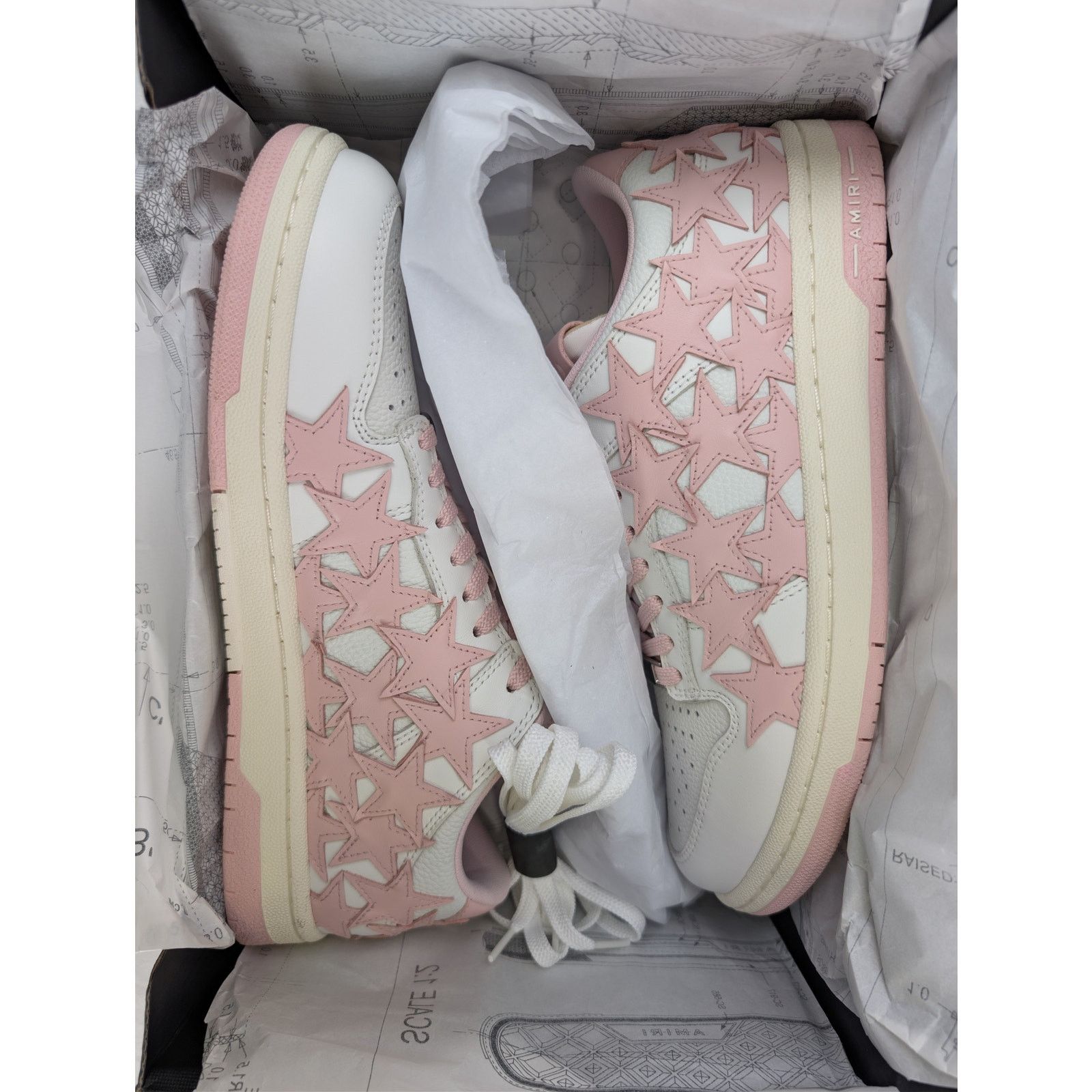 Amiri o1rshd1 Q:2 / Stars Low Top Sneakers in White/Pink Size US 8 / IT 38 - 16 Thumbnail