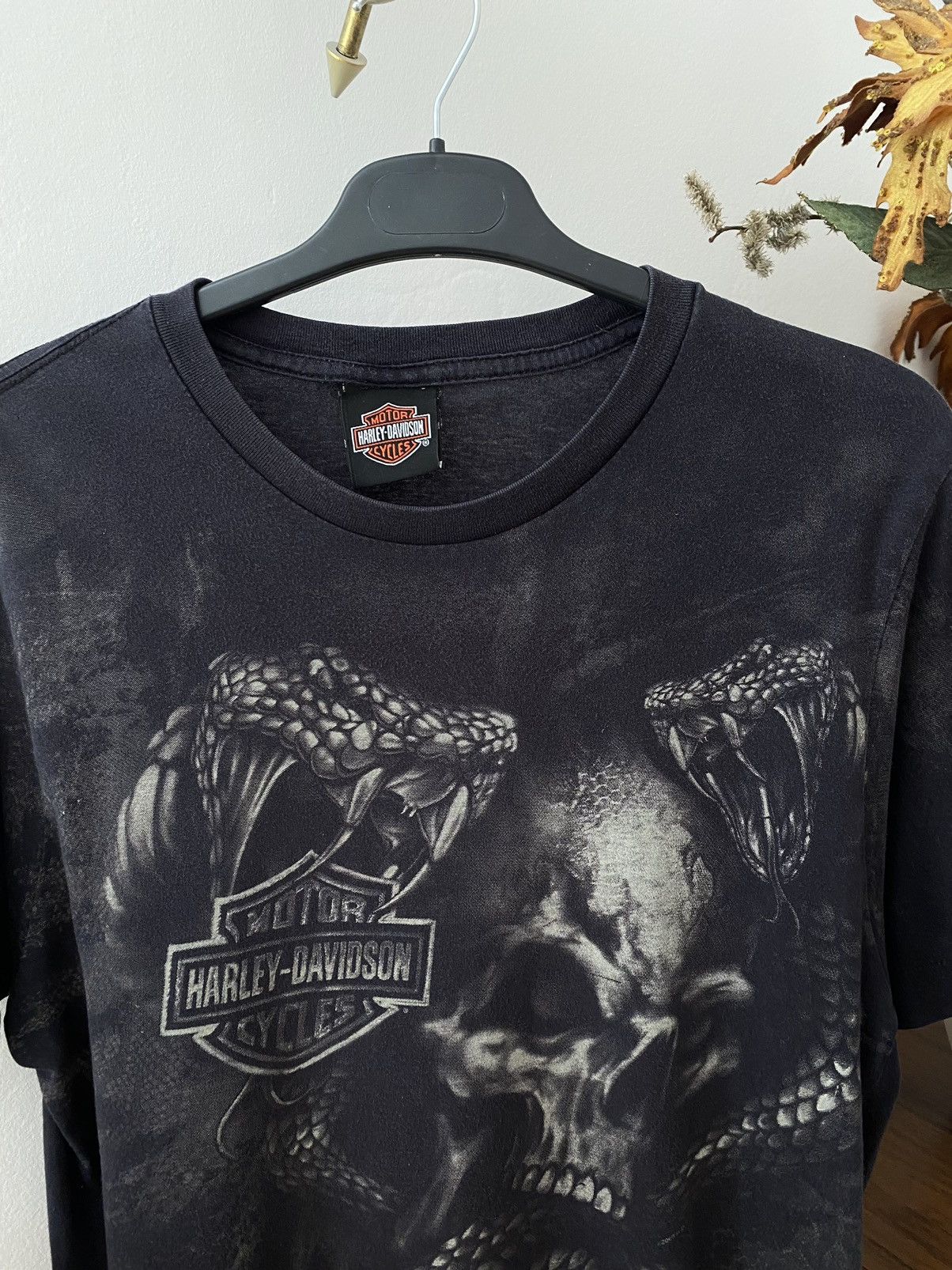 Harley Davidson Vintage Harley Davidson 00s Skull Y2K Tee Size US M / EU 48-50 / 2 - 2 Thumbnail