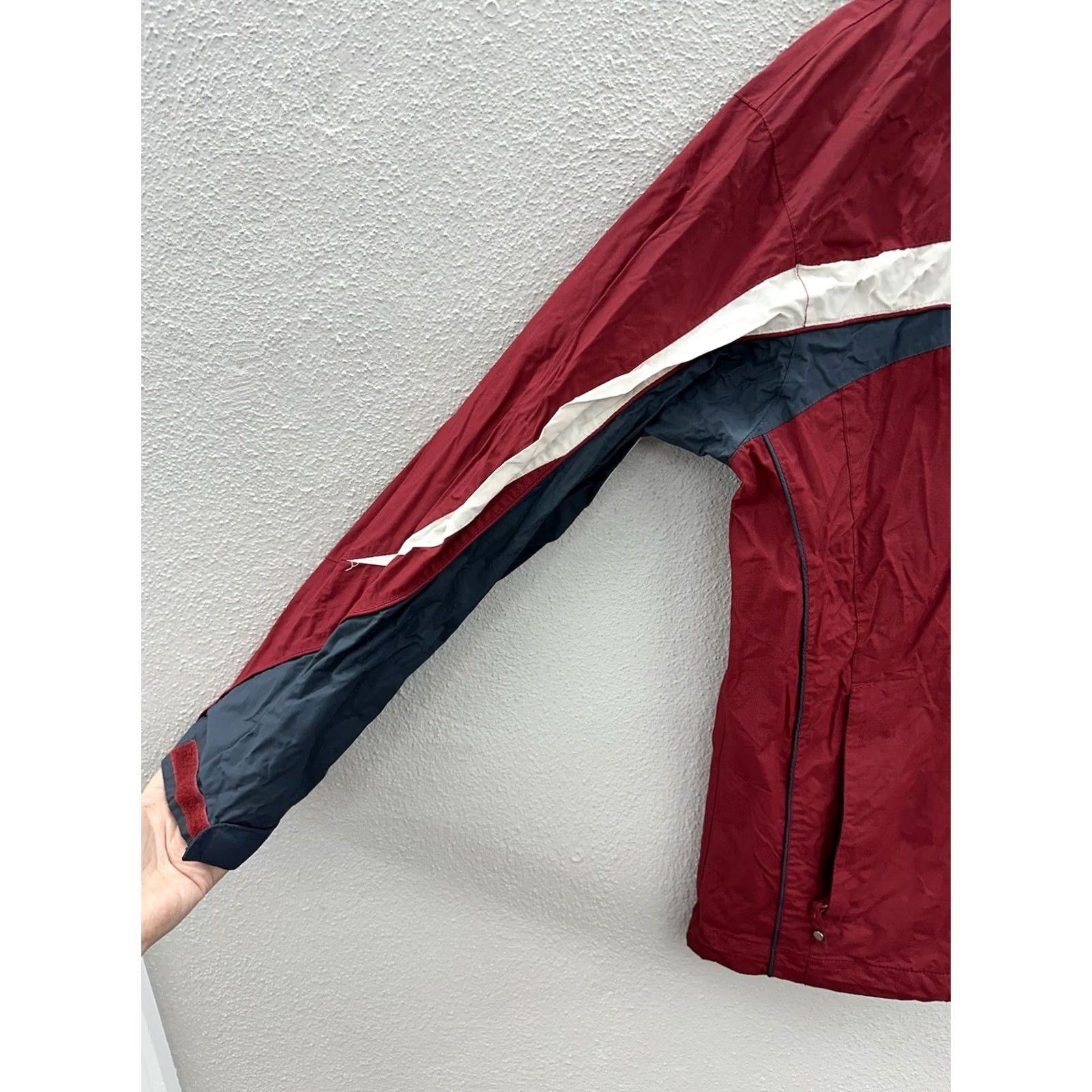 Rains Columbia Womens Rain Jacket XL Red Hooded Water Resistant Zip Up Interchange All Seasons Pockets Light 90s Classic Jacket Size XL / US 12-14 / IT 48-50 - 2 Thumbnail