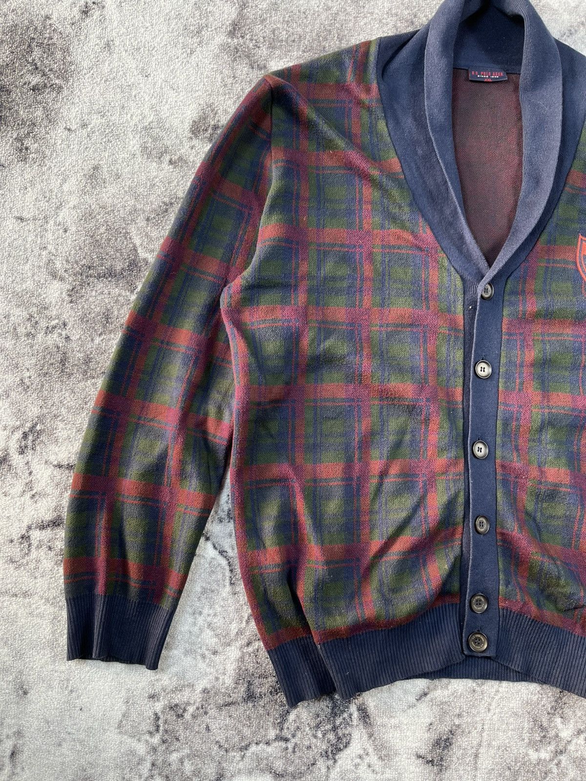 U.S. Polo Assn. US Polo Assn Shawl Collar Cardigan Plaid Logo XXL Size US XXL / EU 58 / 5 - 2 Thumbnail