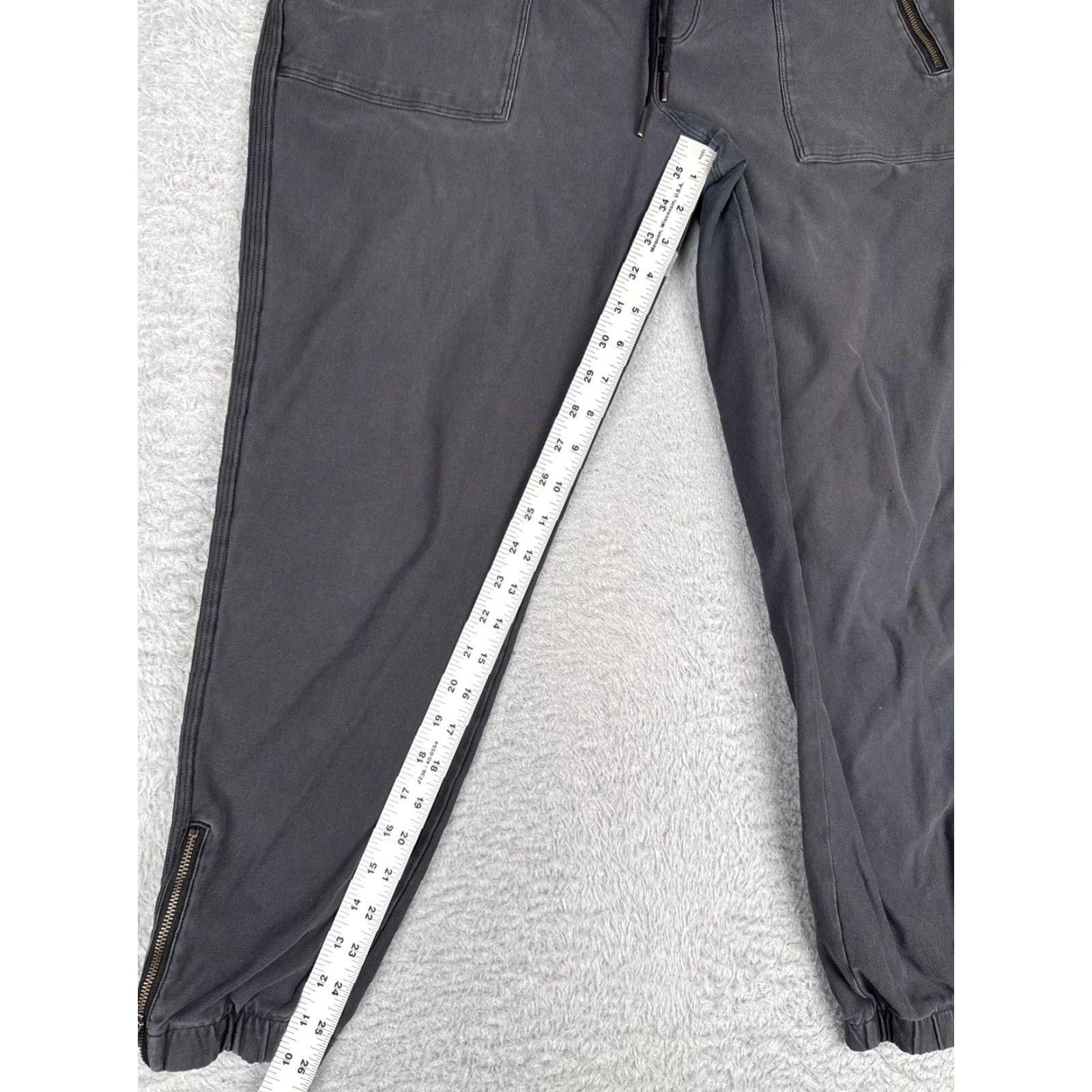 Athleta Athleta Womens Jogger Pants 12 Gray Elastic Waist Ankle Zippers Pockets Twill Cotton Spandex Size 34" / US 12 / IT 48 - 7 Thumbnail