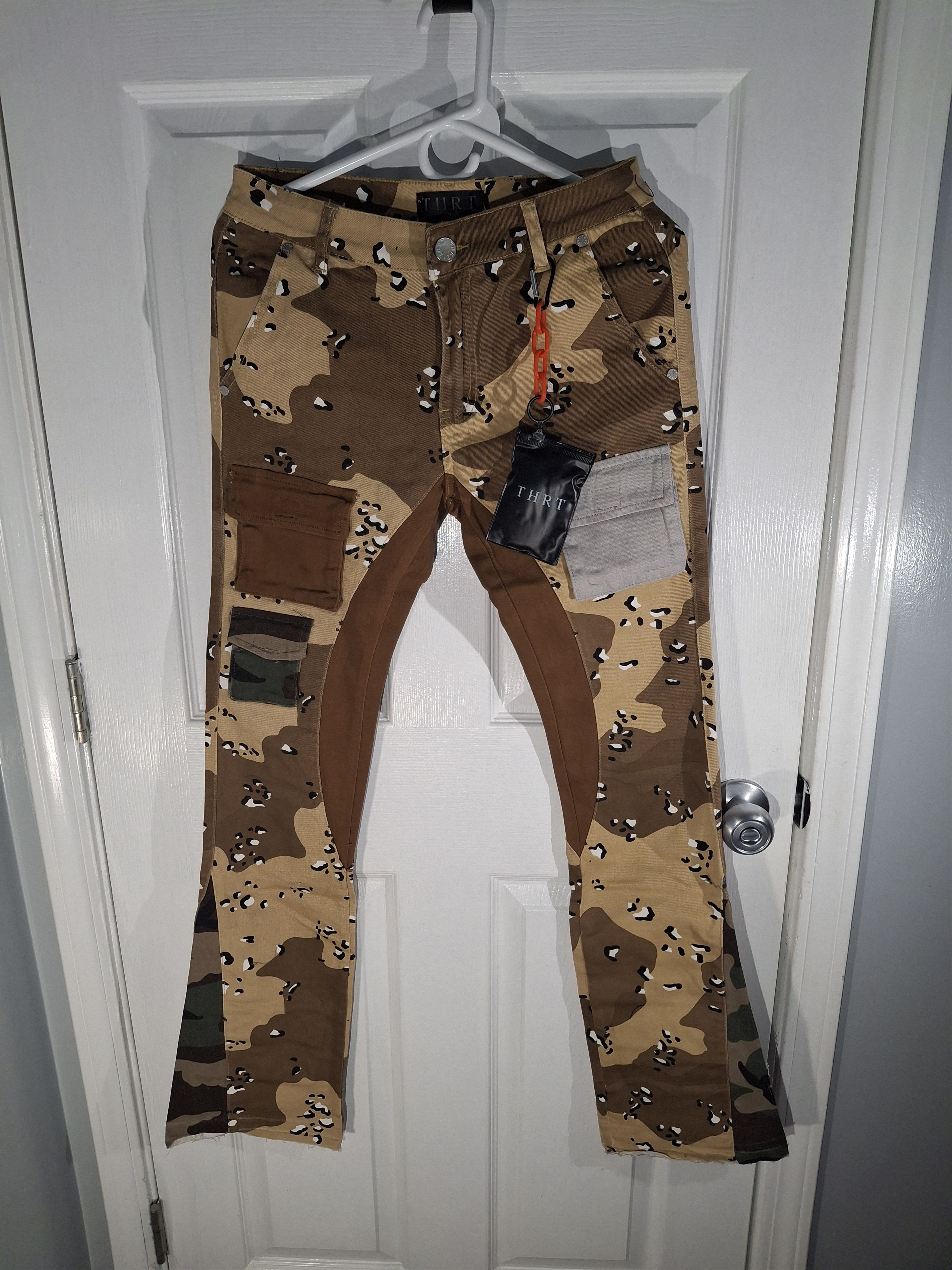 Other THRT Camo Patchwork Stacked Flare Pants Size US 30 / EU 46 - 1 Thumbnail