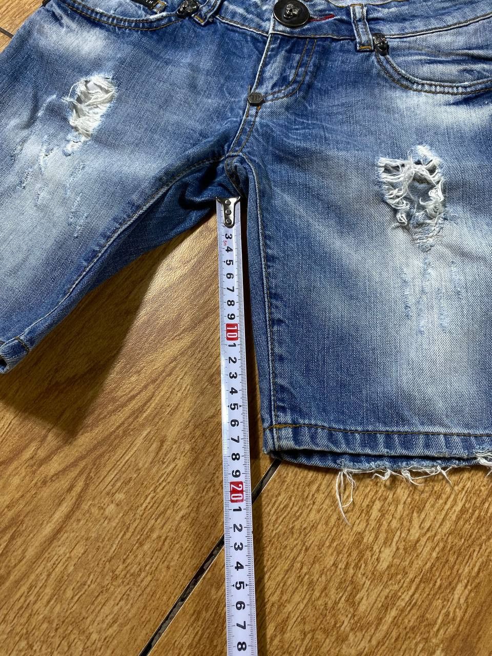 Philipp Plein Philipp Plein Skull Logo Denim Shorts Size US 26 / EU 42 - 17 Thumbnail