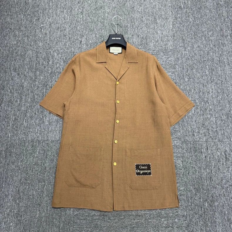 Gucci Gucci Logo Linen Short Sleeve Shirt-dmc Size US L / EU 52-54 / 3 - 1 Thumbnail