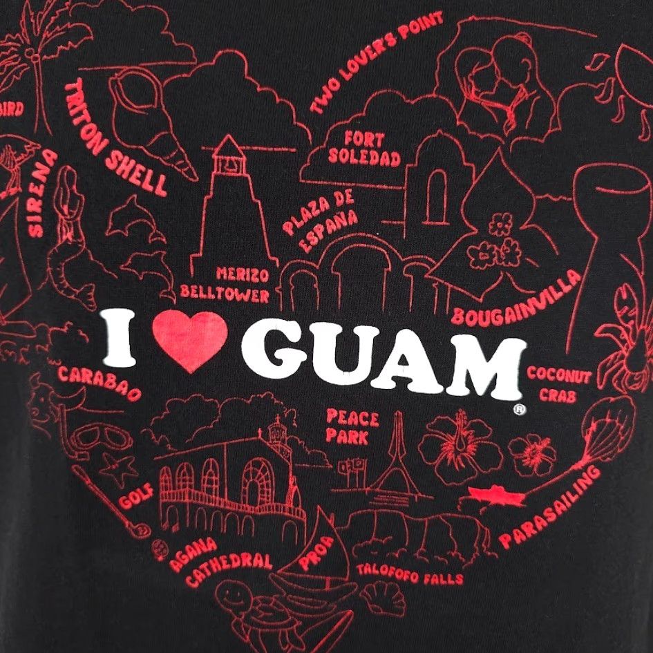 Port & Company I Love Guam Port & Company T-Shirt Mens Small Black Heart Travel Destination Tee Size US S / EU 44-46 / 1 - 3 Thumbnail