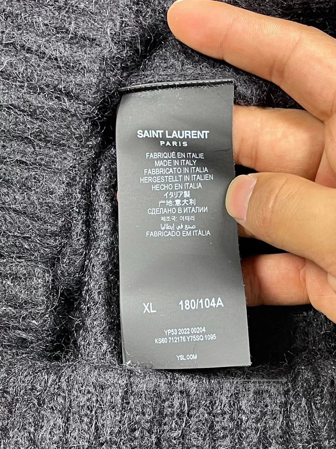 Saint Laurent Paris Saint Laurent FW22 Letter Jacquard Sweater. Size US XL / EU 56 / 4 - 4 Thumbnail