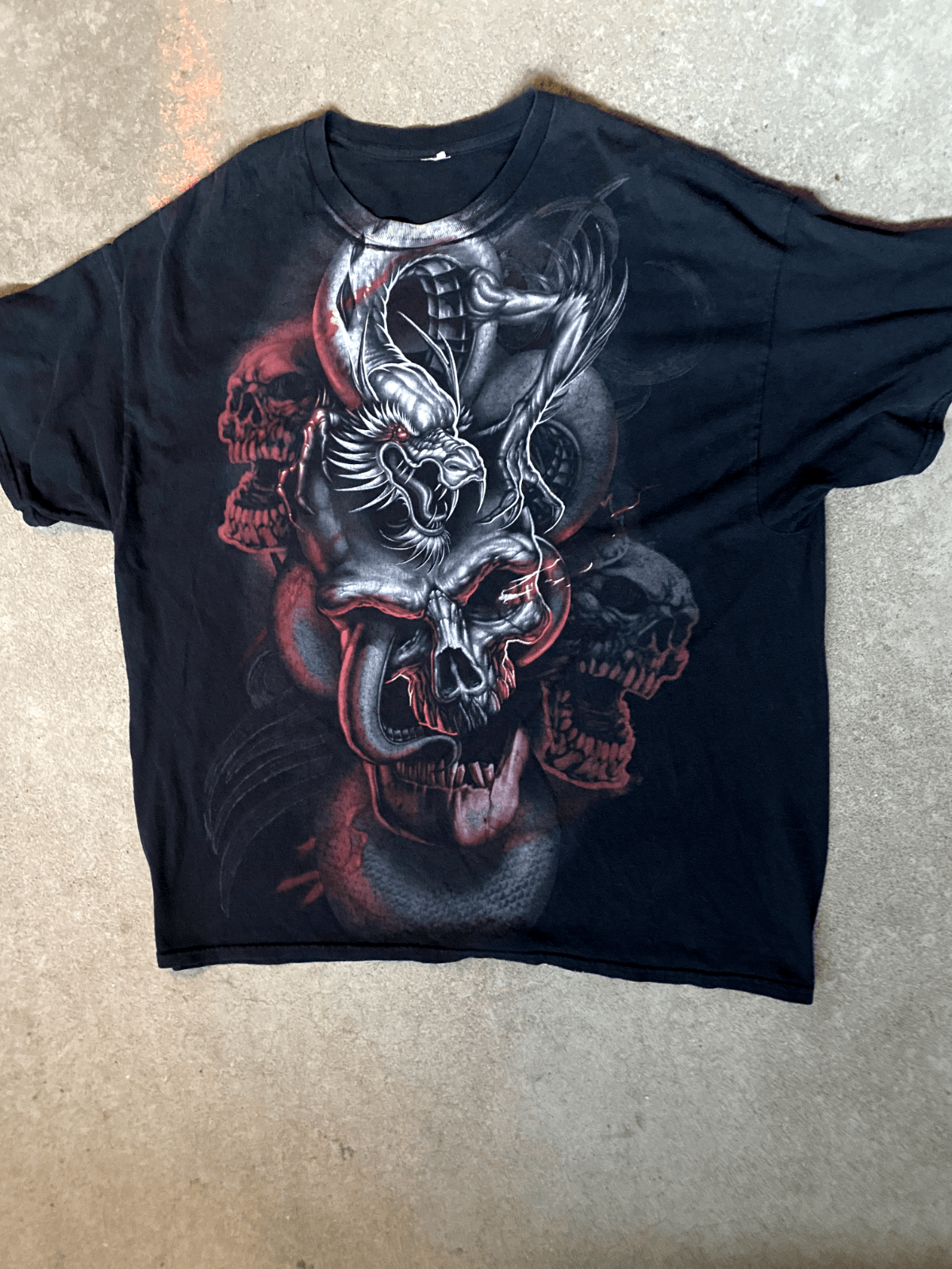 Other Black Y2k Dragon and Skull Short Sleeve Shirt Size US XL / EU 56 / 4 - 1 Thumbnail