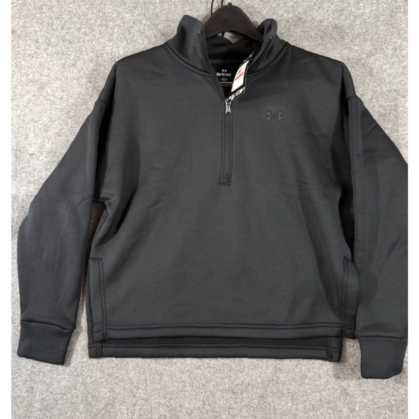 Under Armour Under Armour Jacket Womens XS Black Fleece Half Zip Mock Neck Pullover NWT Size XS / US 0-2 / IT 36-38 - 2 Thumbnail