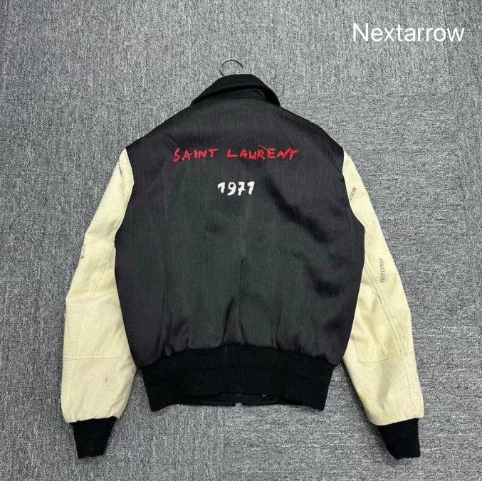 Saint Laurent Paris × Yves Saint Laurent Saint Laurent SLP Embroidered Pilot Jacket2410-Nextarrow Size XS / US 0-2 / IT 36-38 - 2 Thumbnail