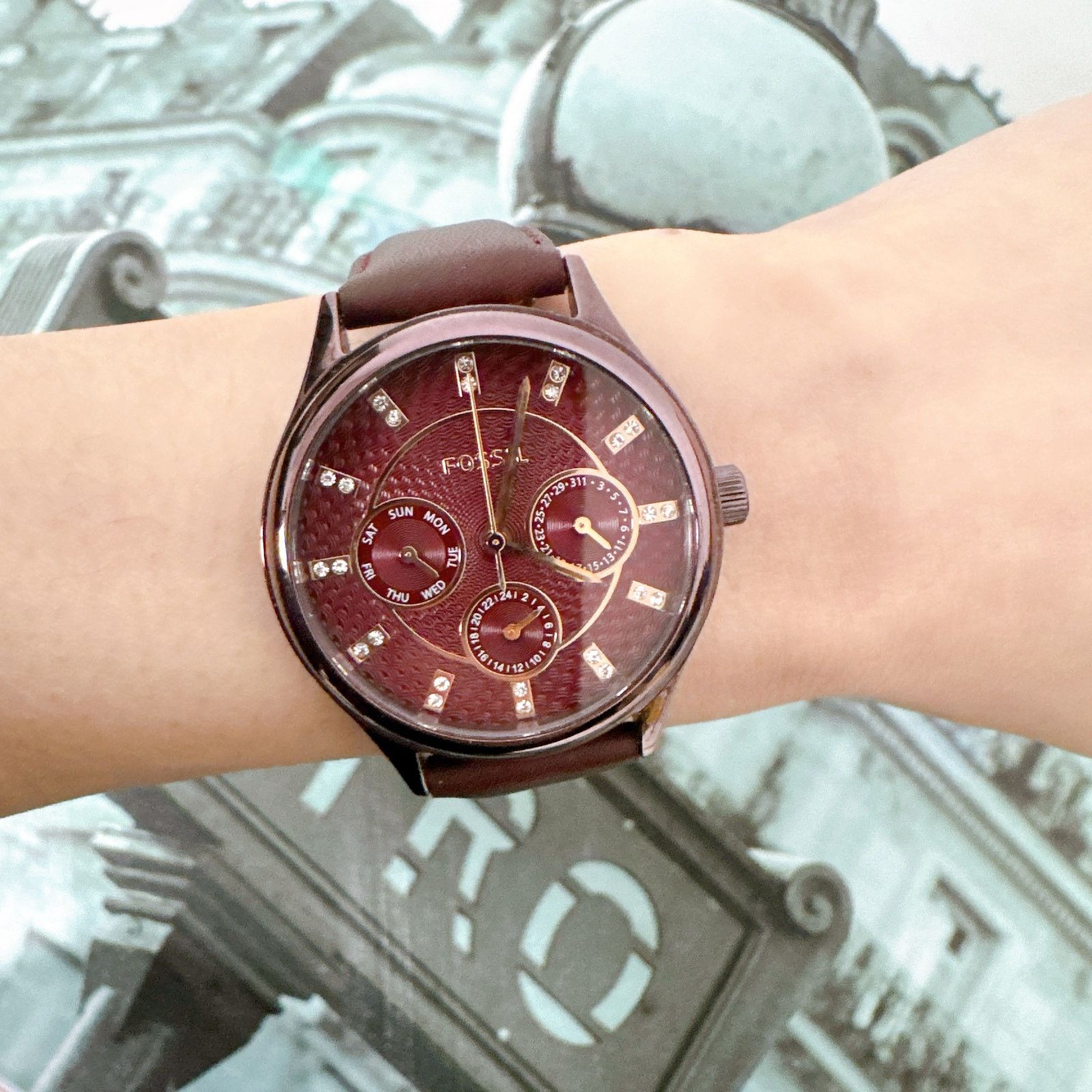 Fossil Fossil BQ3285 Sophisticate Multifunction Womens Wine Leather Size ONE SIZE - 6 Thumbnail