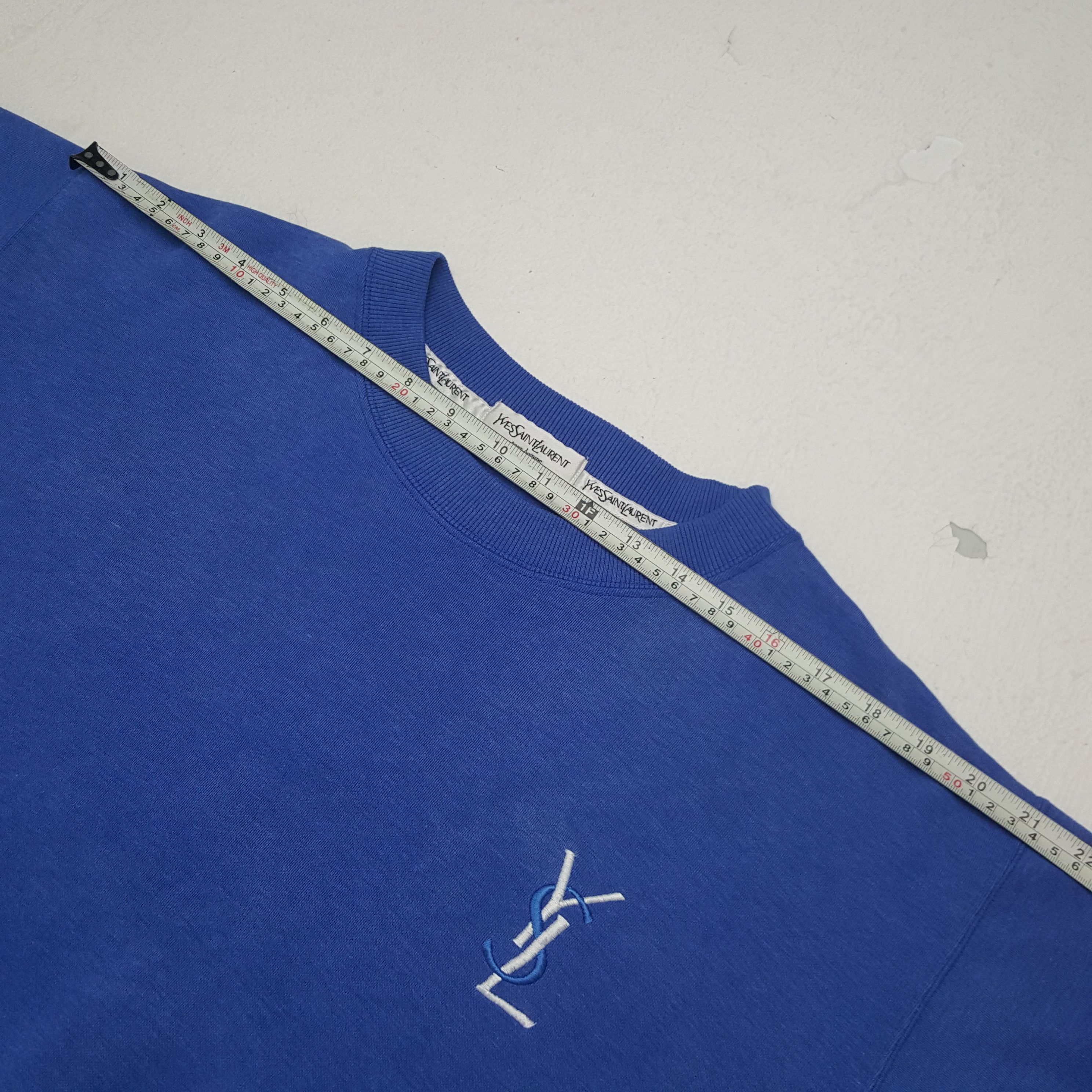 Vintage × Yves Saint Laurent Vintage Yves Saint Laurent Embroidery Logo Sweatshirt Size US M / EU 48-50 / 2 - 6 Thumbnail